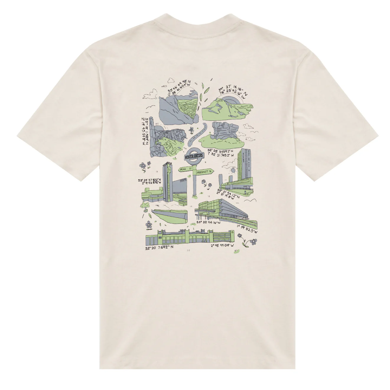 Hikerdelic Peak & Precinct SS T-Shirt Oatmilk - Image 2
