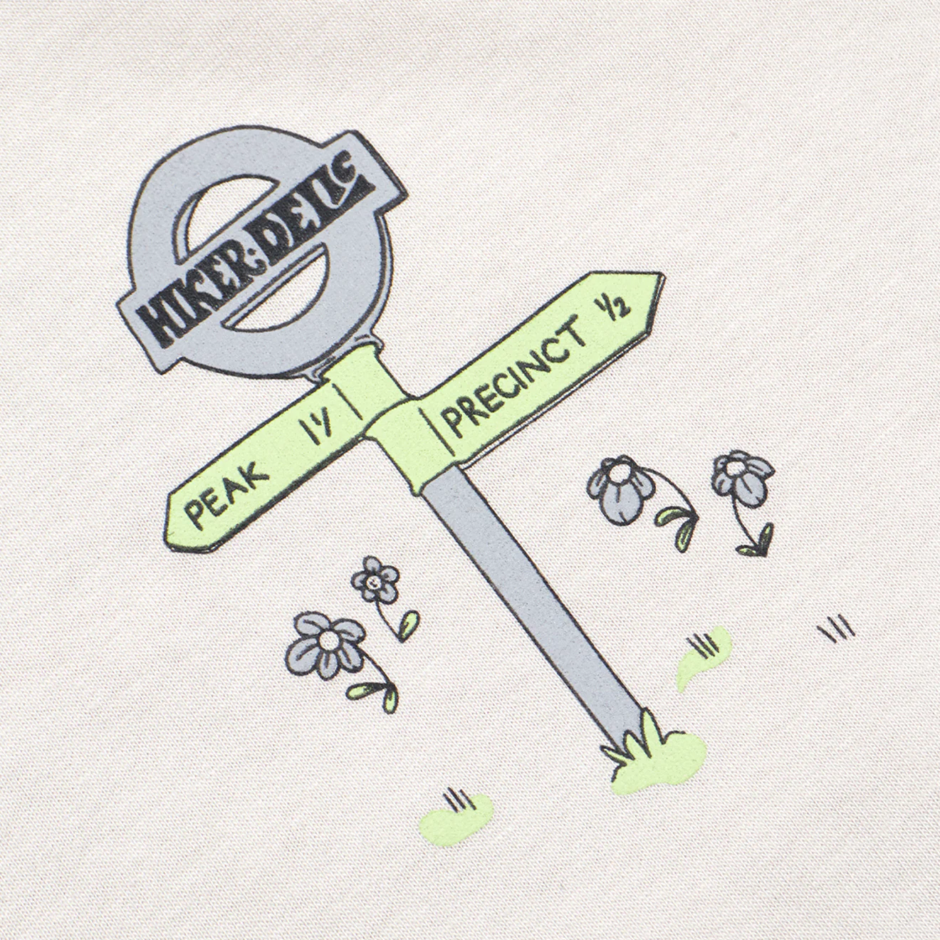 Hikerdelic Peak & Precinct SS T-Shirt Oatmilk - Image 3