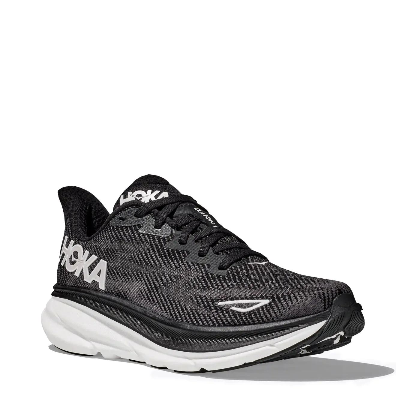 Hoka Clifton 9 Trainer Black / White - Image 2