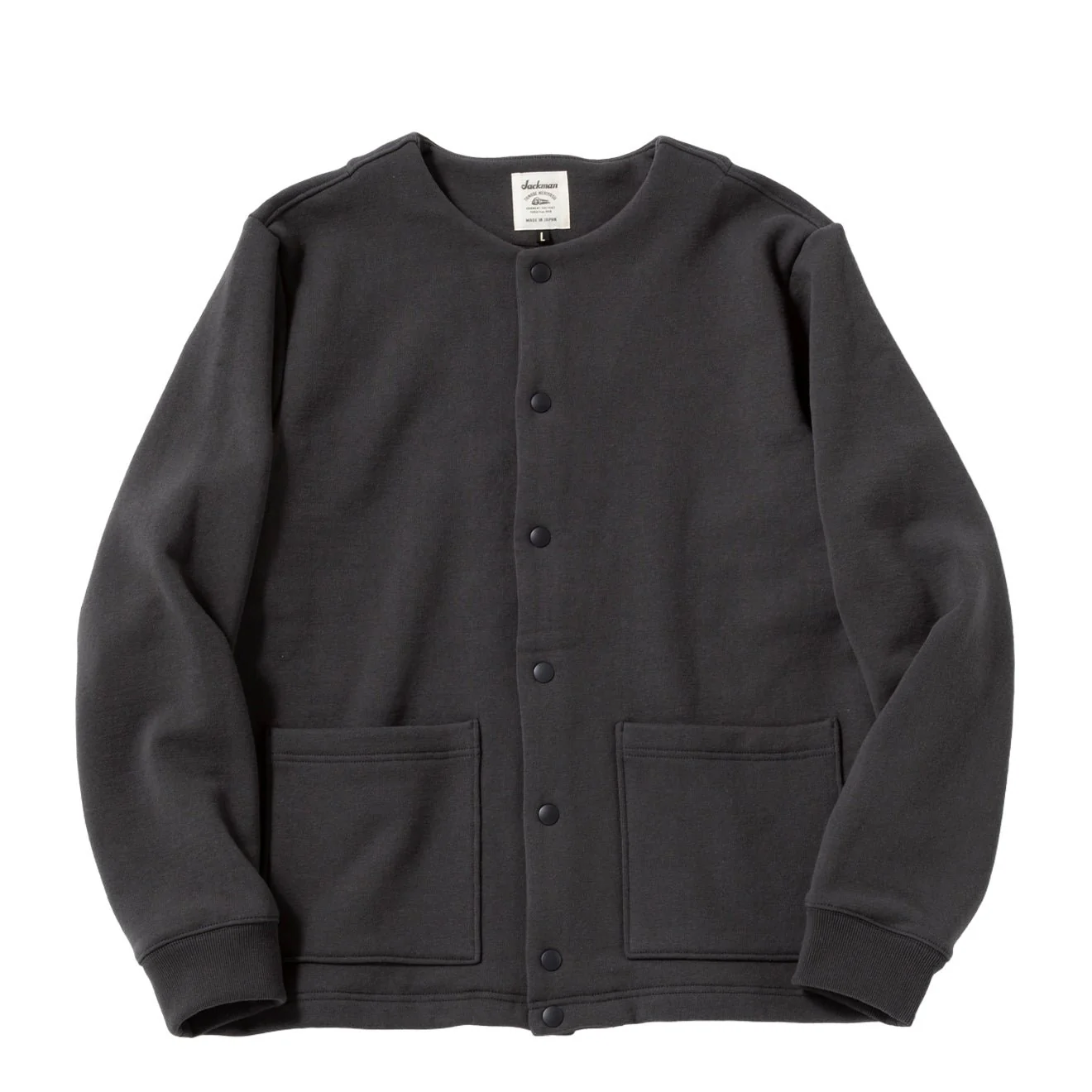 Jackman Big Loop Collarless Sweat Jacket Ink