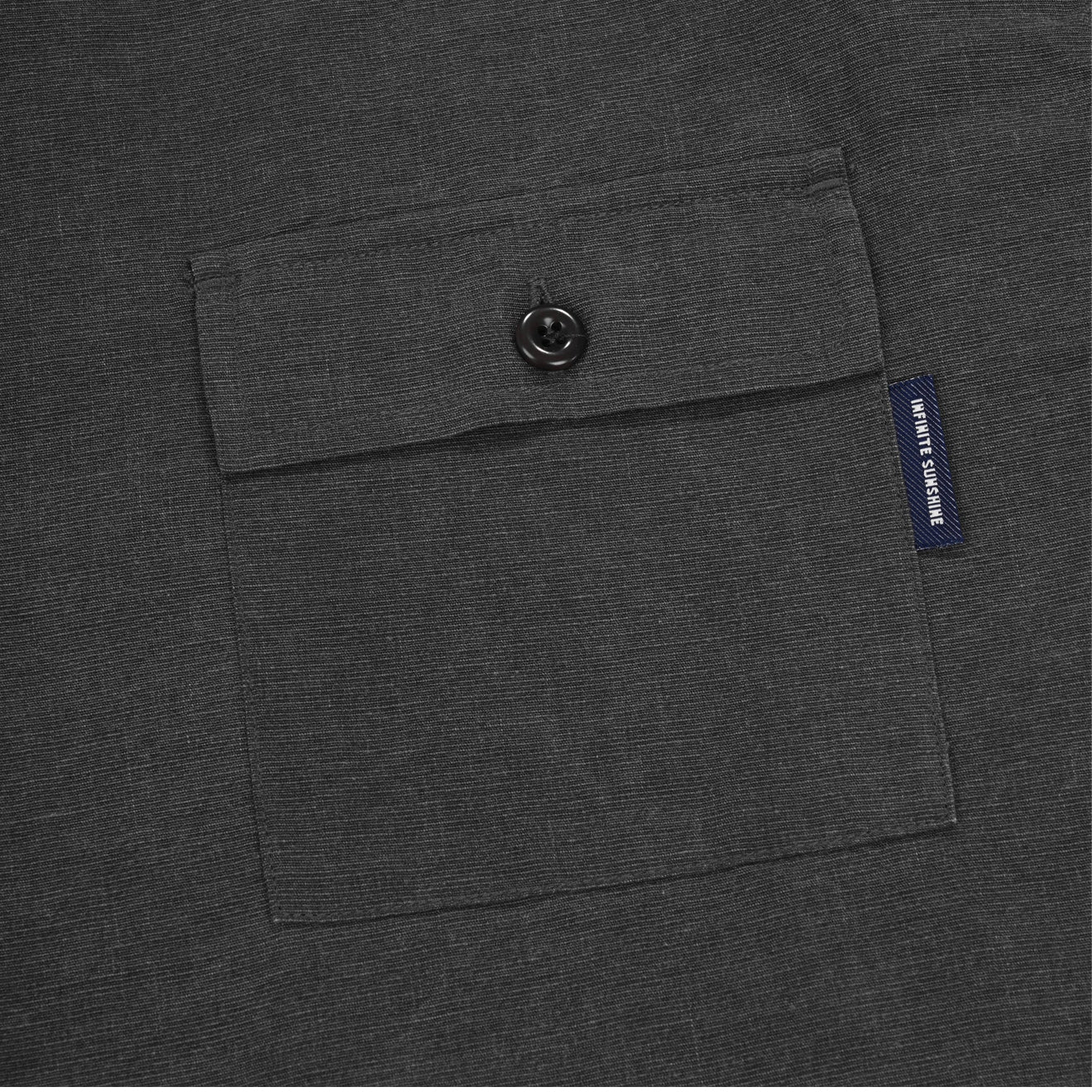 Kappy Cotton Snap Half Shirt Charcoal - Image 3
