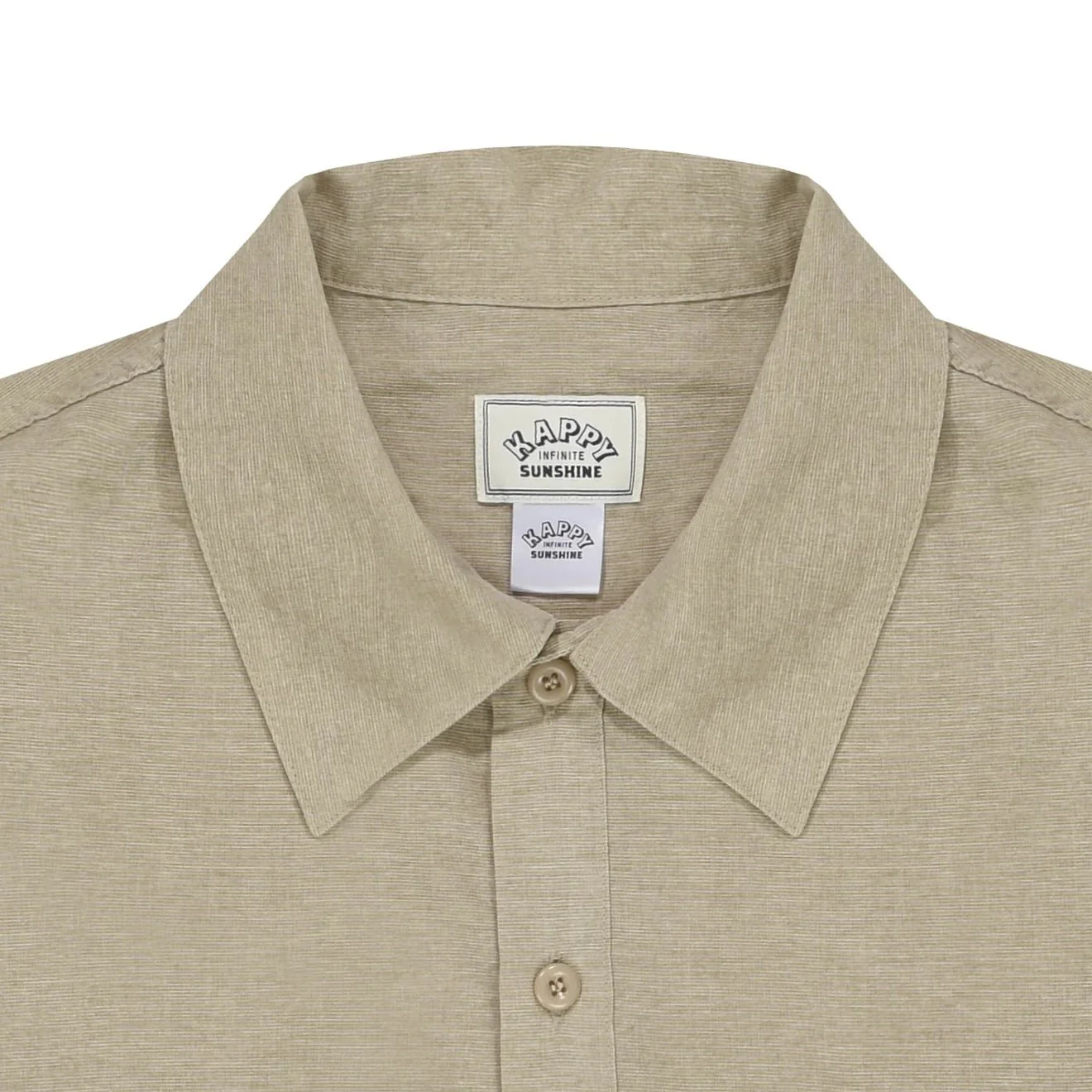 Kappy Pigment Henley Neck Half Shirt Beige - Image 3