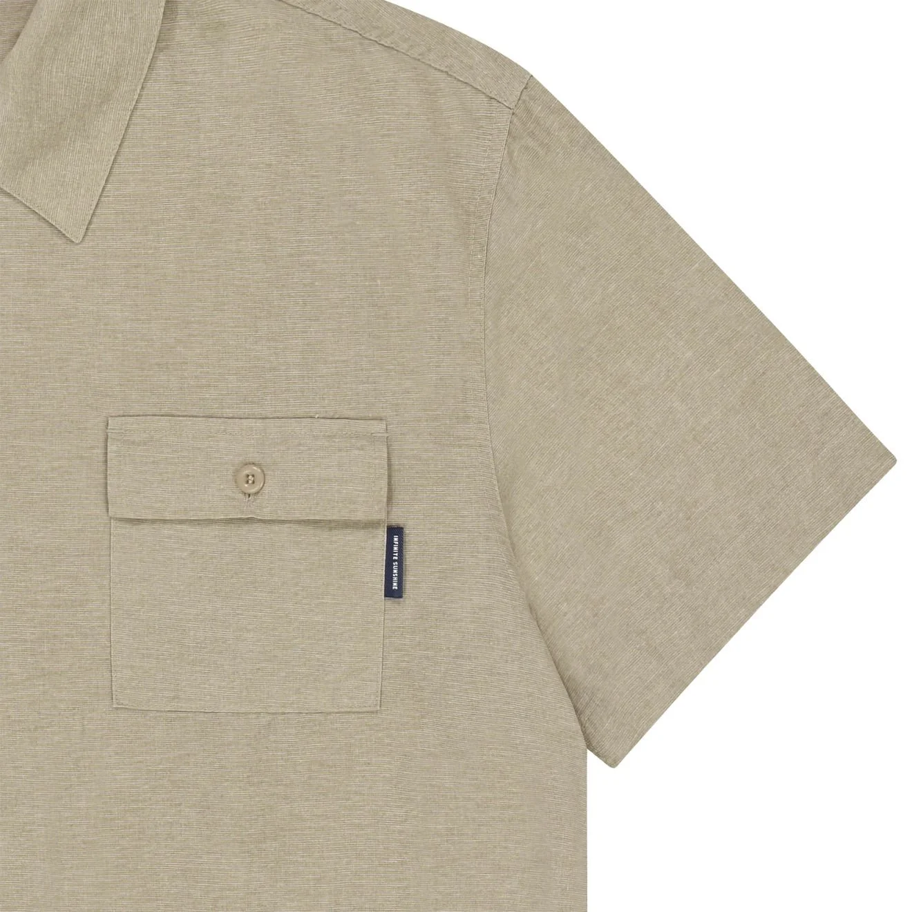 Kappy Pigment Henley Neck Half Shirt Beige - Image 4