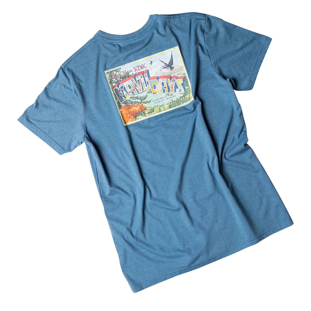 Kavu T-Shirt Post Out Steel Blue - Image 4