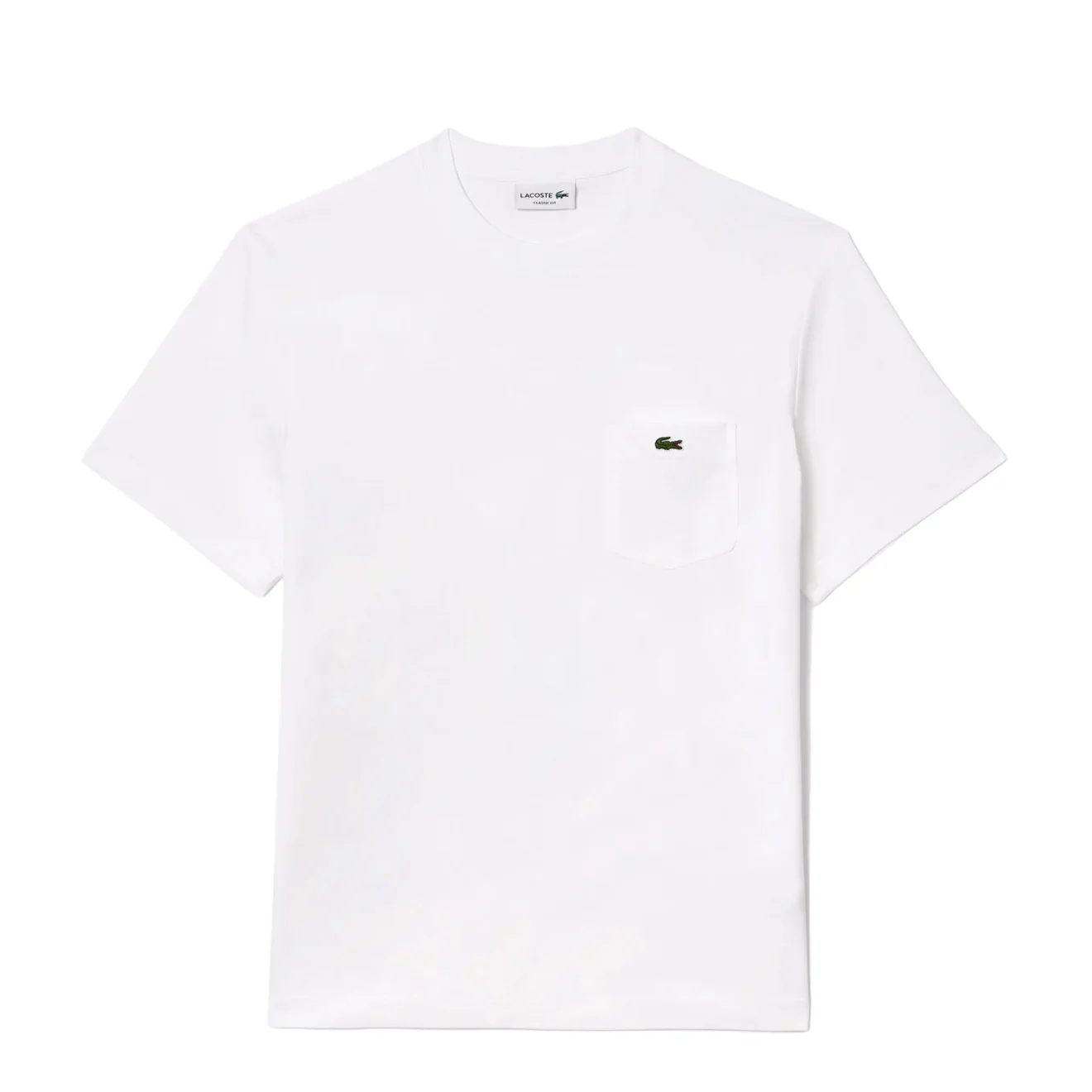 Lacoste Cotton T-Shirt with Breast Pocket White