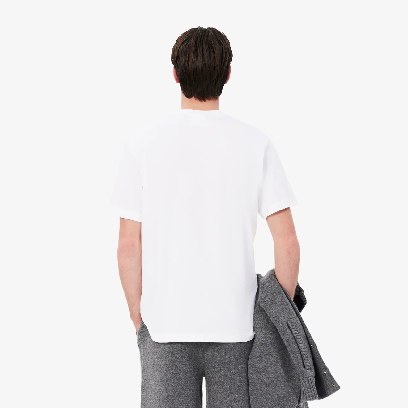 Lacoste Cotton T-Shirt with Breast Pocket White - Image 4