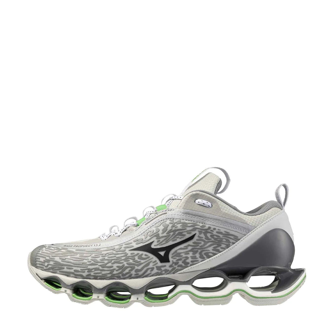 Mizuno Wave Prophecy 13.2 Trainer Harbor Mist / Black / Vibrant Green - Image 2