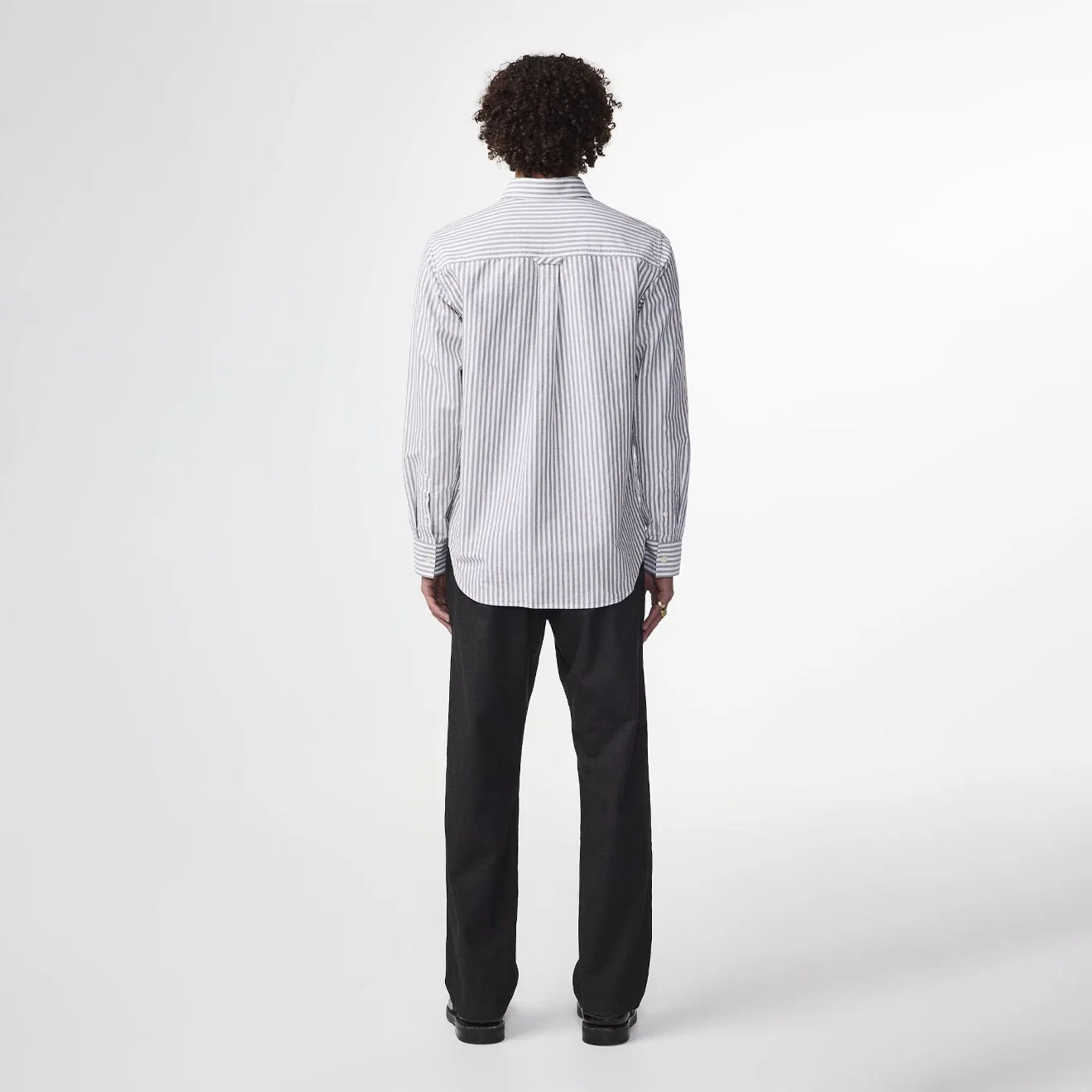 NN07 Colby BD Logo Regular Fit Oxford Shirt Brown Stripe - Image 3