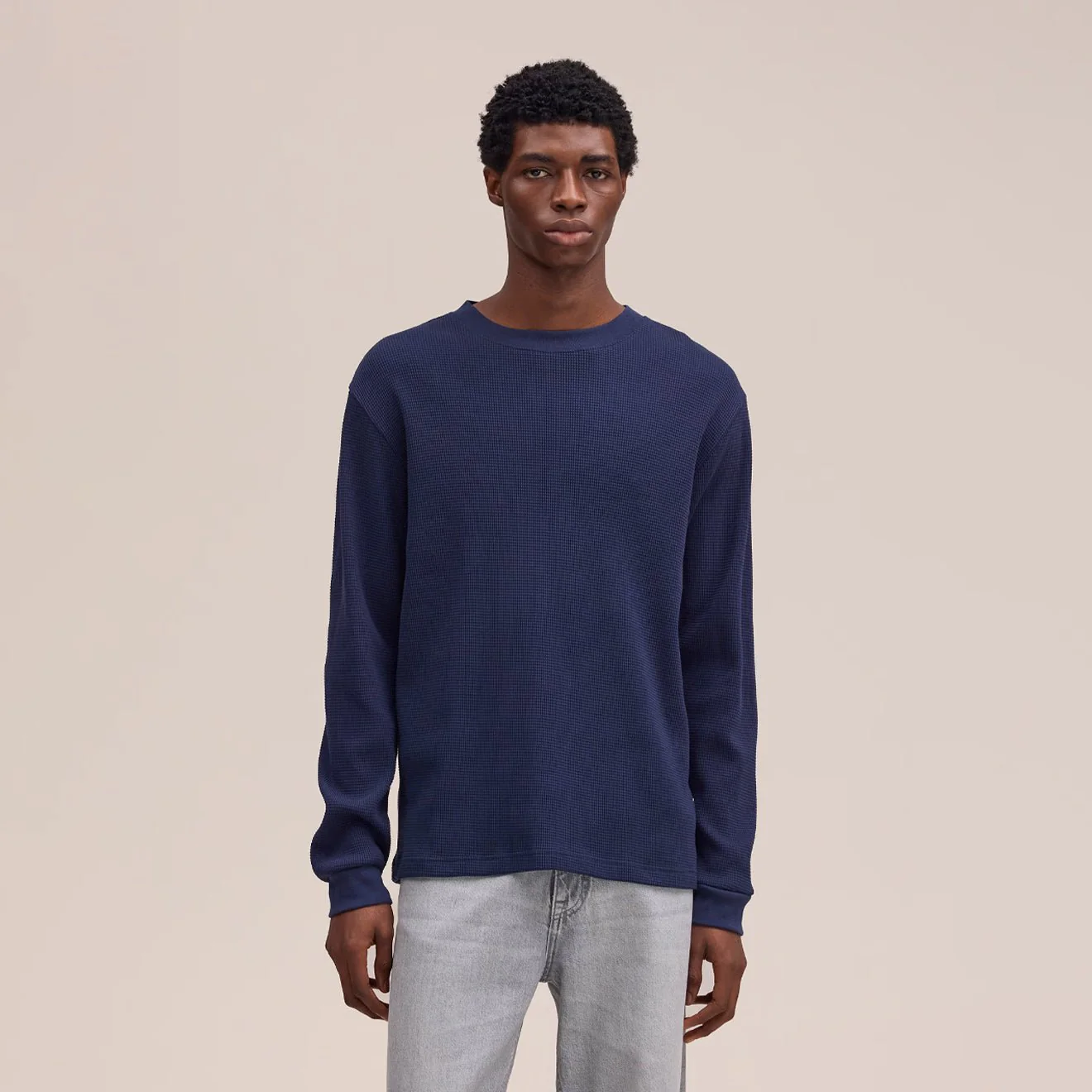 NN07 Jett L/S Tee Navy Blue - Image 2