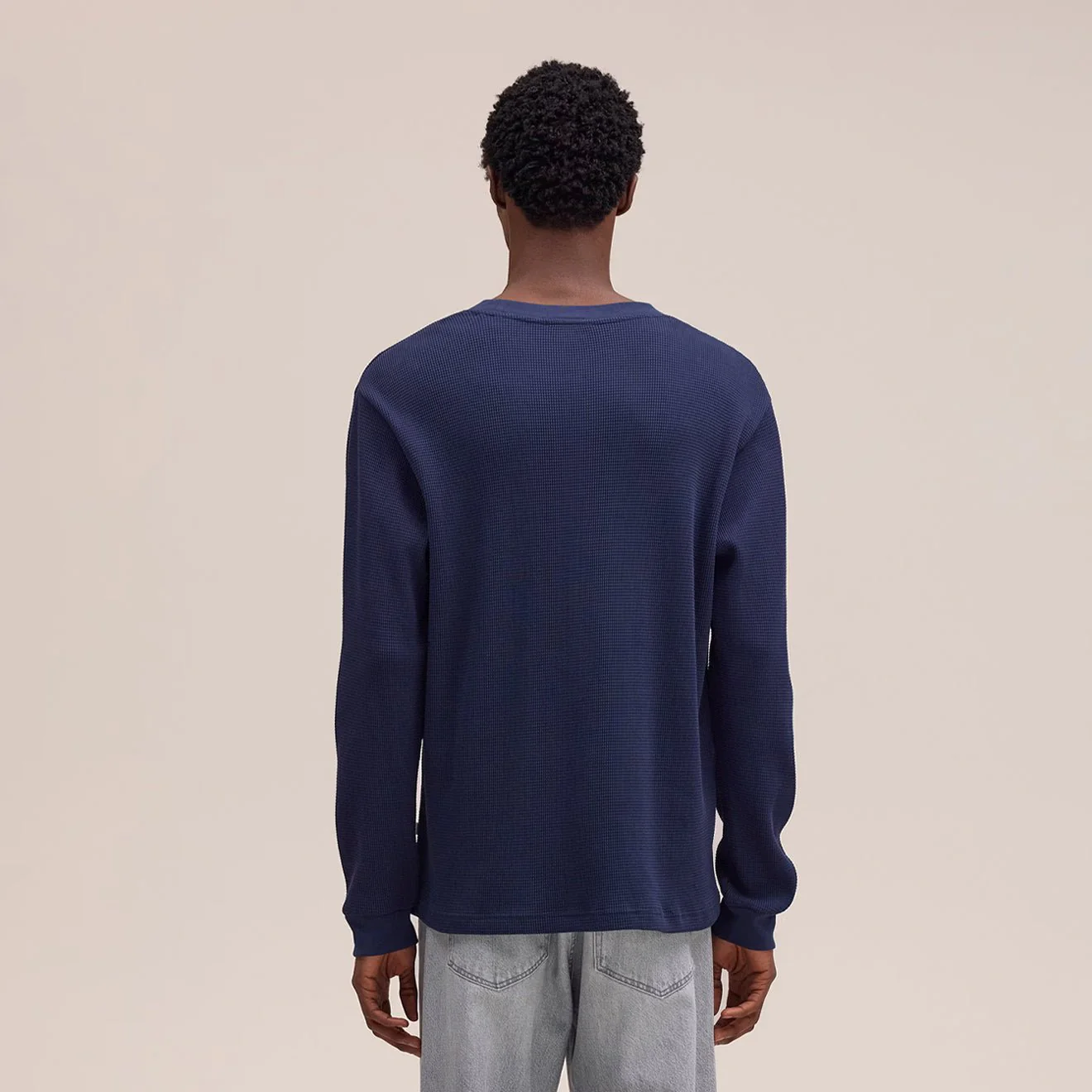 NN07 Jett L/S Tee Navy Blue - Image 3