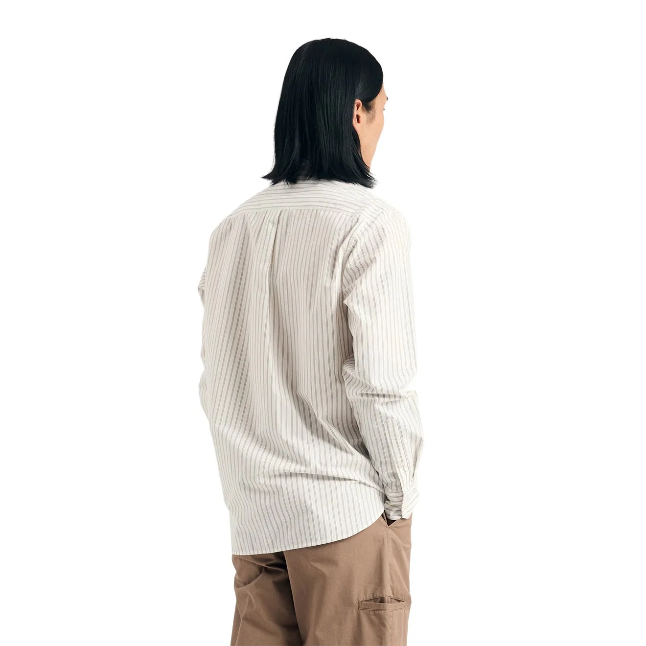 Norse Projects Algot Poplin Stripe Shirt Ecru Stripe - Image 7
