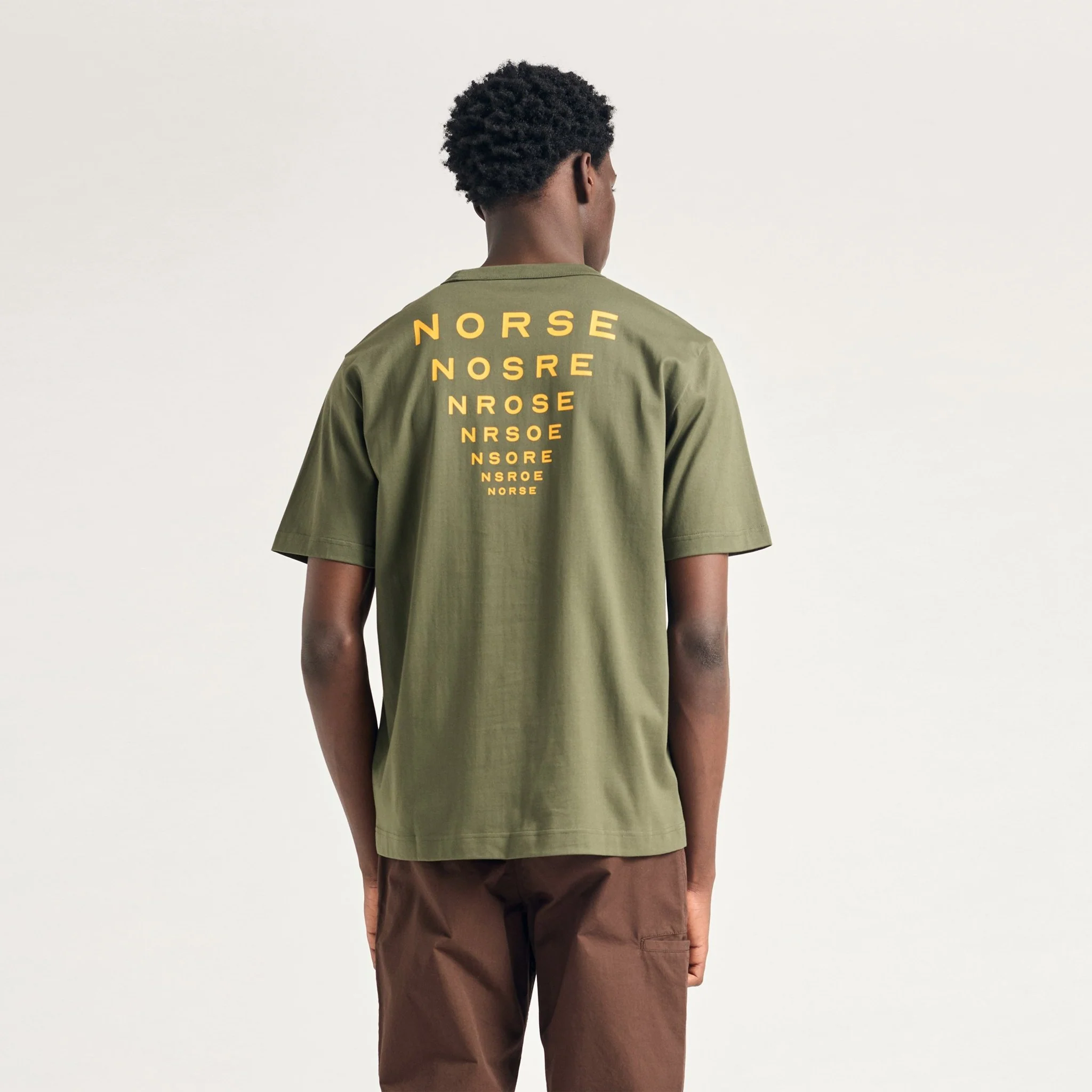 Norse Projects Holger Organic Optic Print T-shirt Olive Night - Image 5