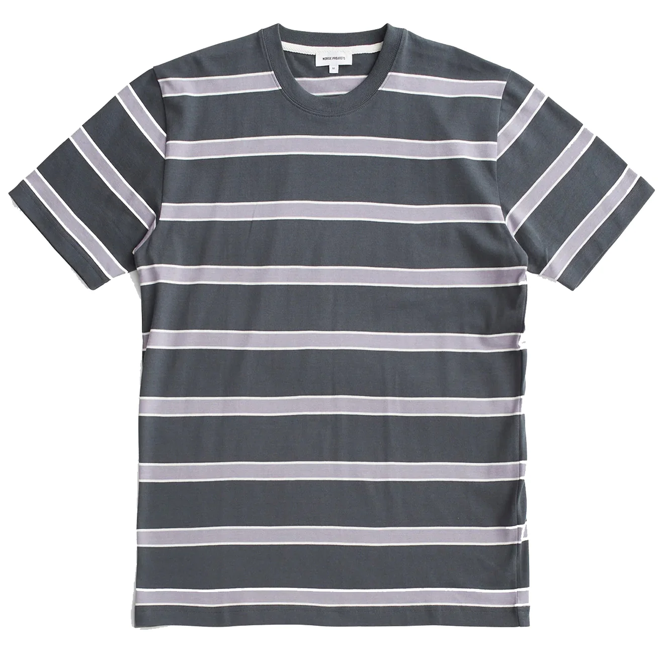 Norse Projects Johannes Organic Multicolour Stripe T-shirt Battleship Grey