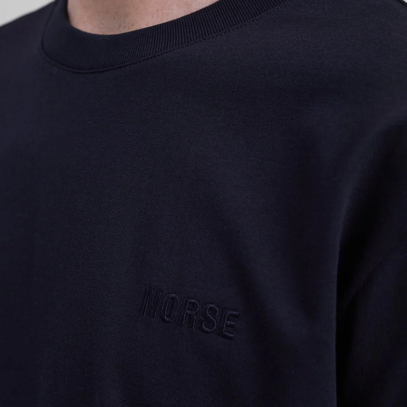 Norse Projects Johannes Organic NORSE Logo Print T-shirt Dark Navy - Image 2