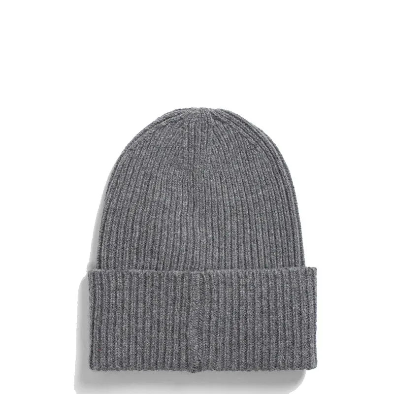 Norse Projects Merino Lambswool Rib N Logo Beanie Grey Melange - Image 2