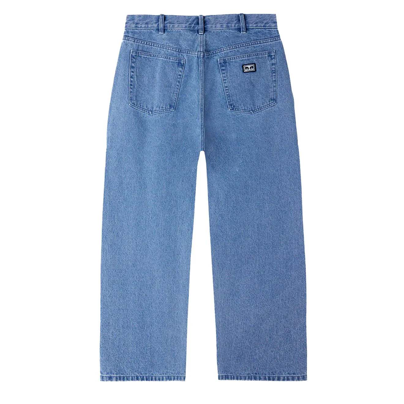 Obey Bigwig Baggy Denim Trousers Medium Stonewash Light Indigo - Image 2