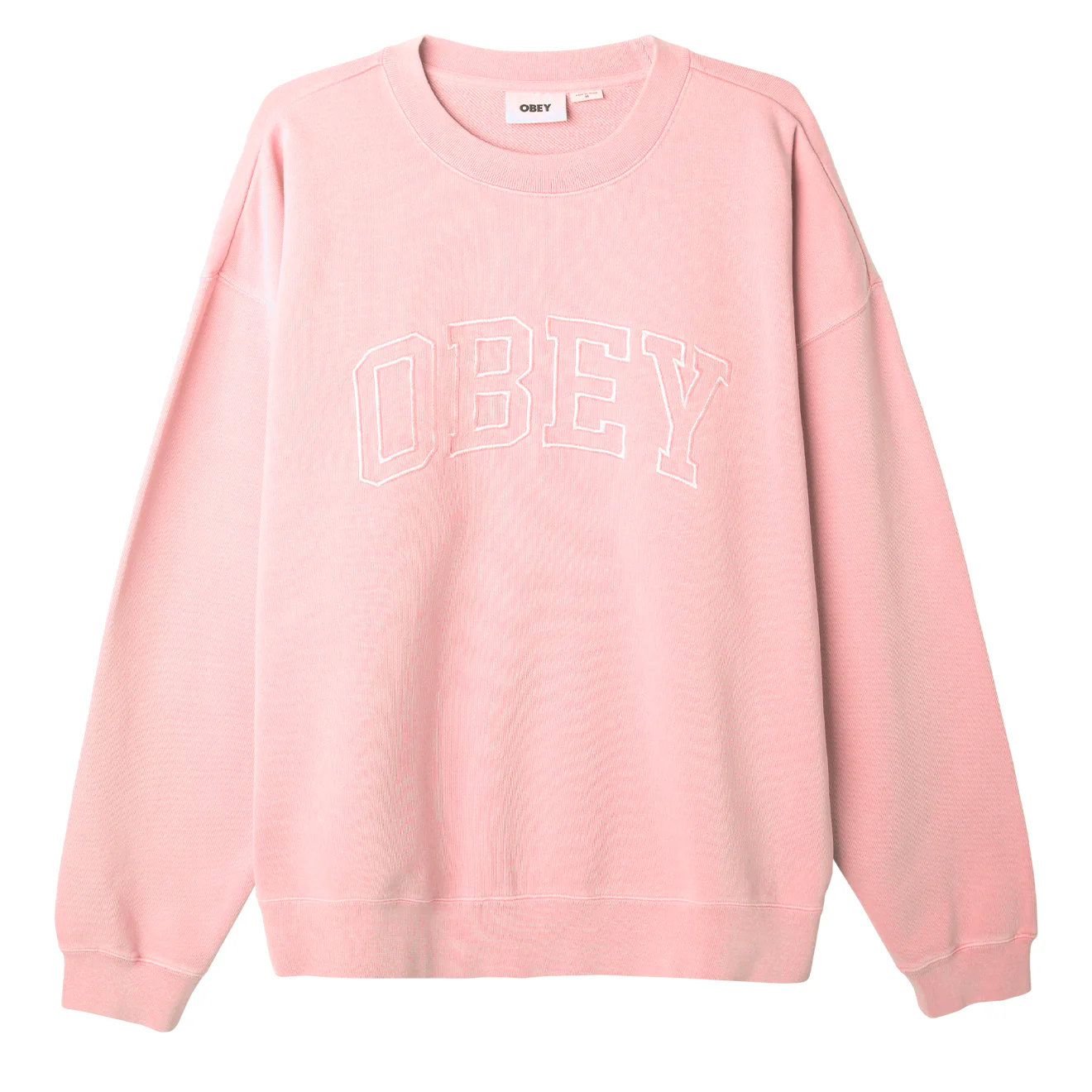 Obey Pigment Collegiate Extra Heavy Crew Pigment Pink Shell