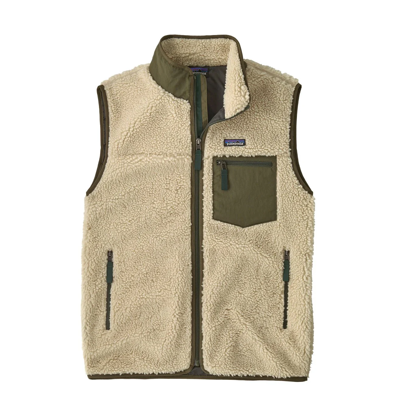 Patagonia Classic Retro-X Vest Dark Natural / Basin Green