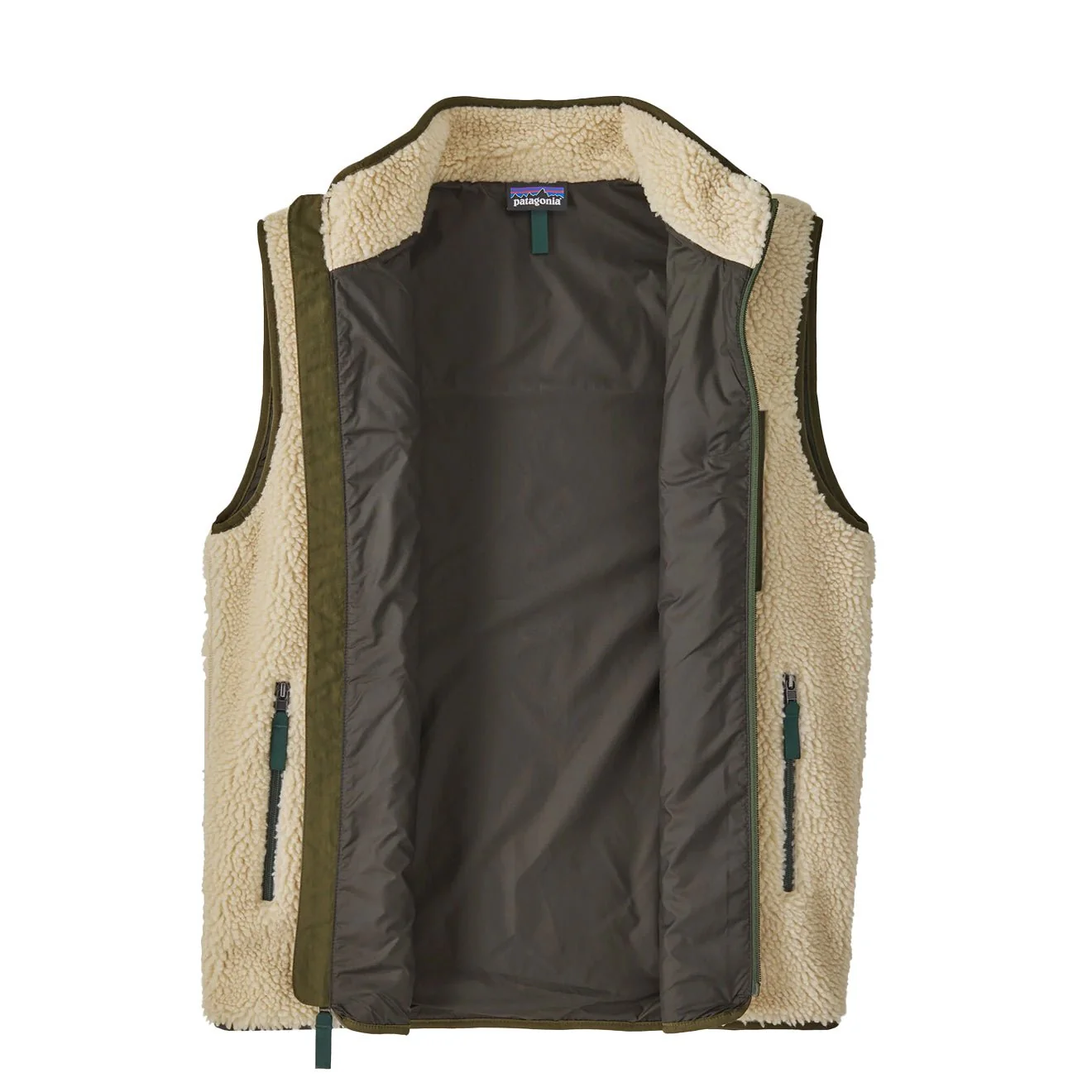 Patagonia Classic Retro-X Vest Dark Natural / Basin Green - Image 2