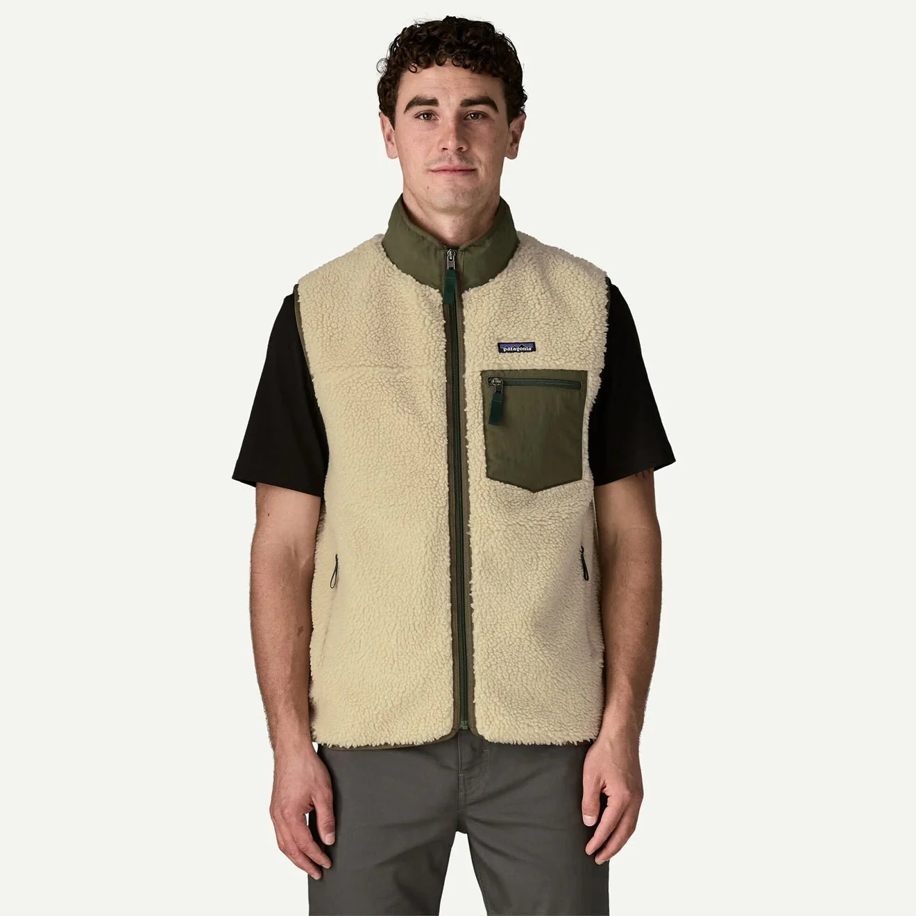 Patagonia Classic Retro-X Vest Dark Natural / Basin Green - Image 3