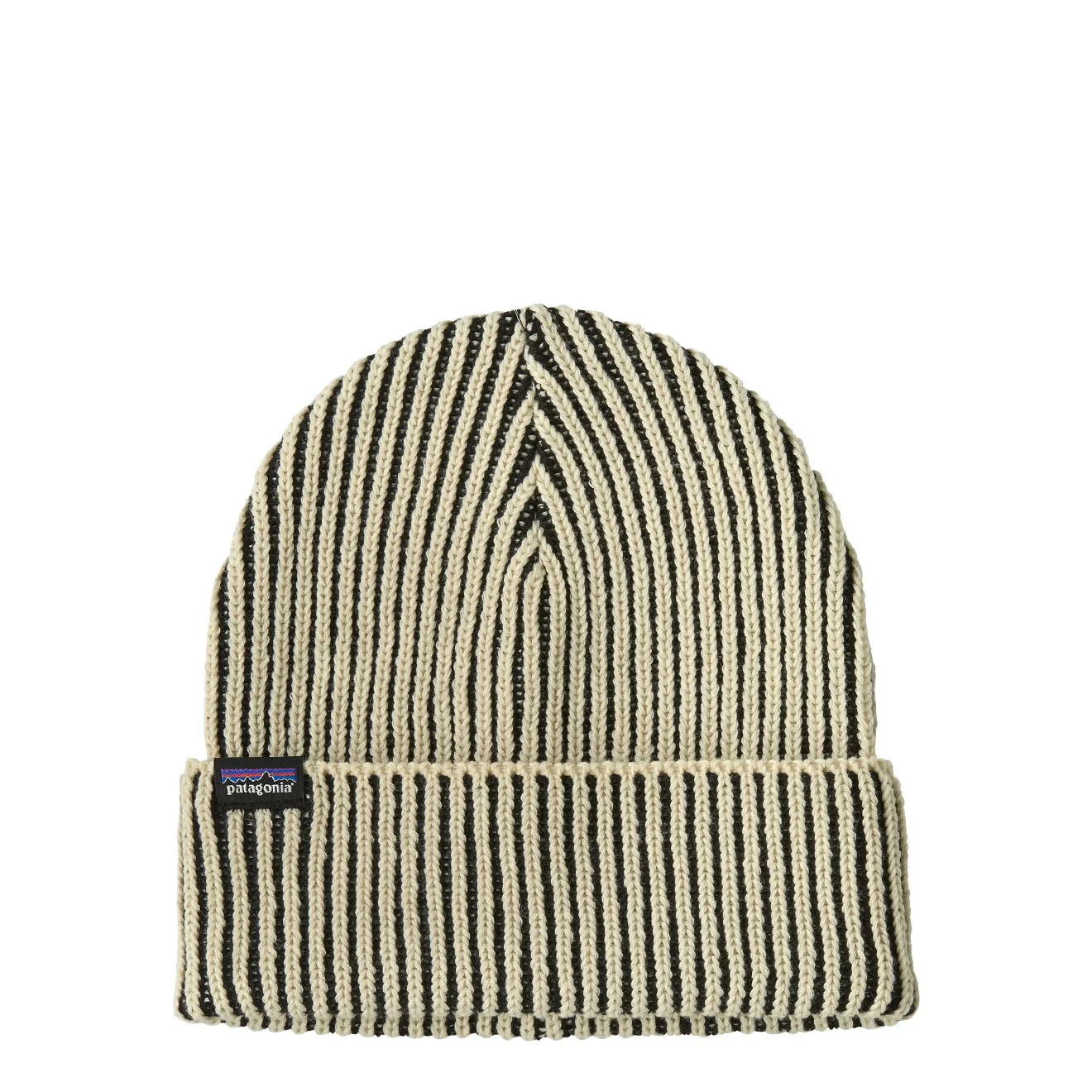 Patagonia Fisherman's Rolled Beanie Contrast Stripe Black