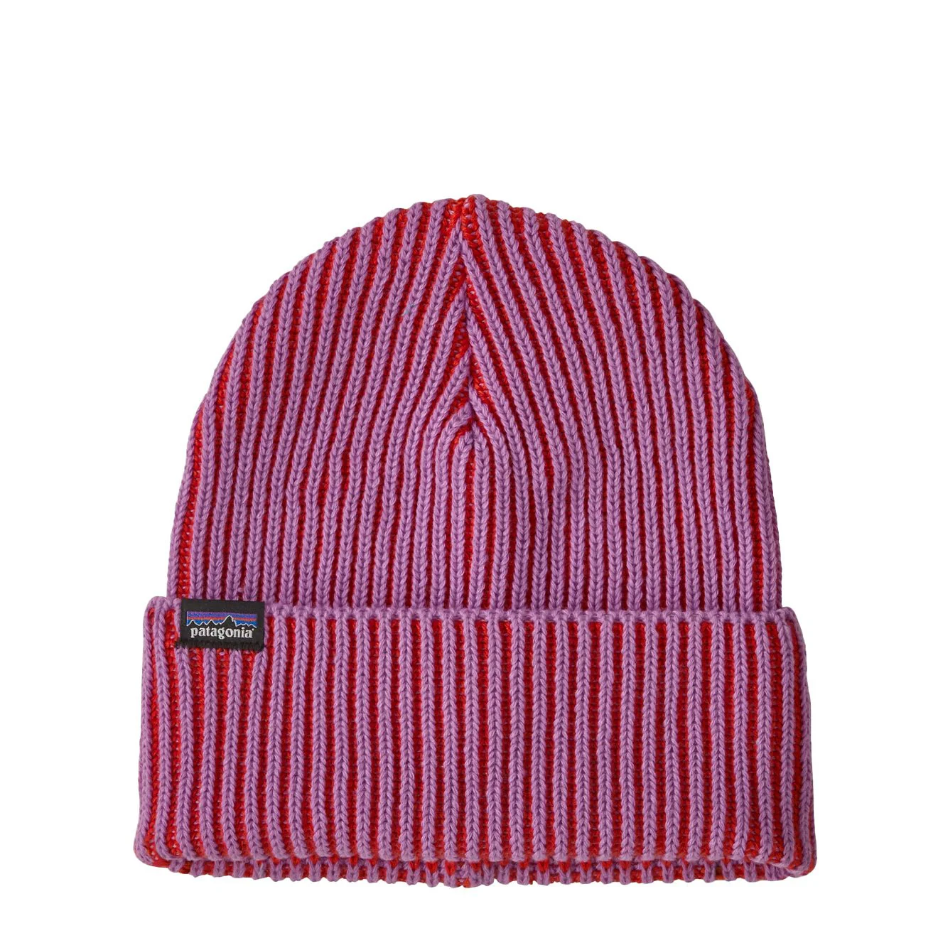 Patagonia Fisherman's Rolled Beanie Contrast Stripe Brisk Purple