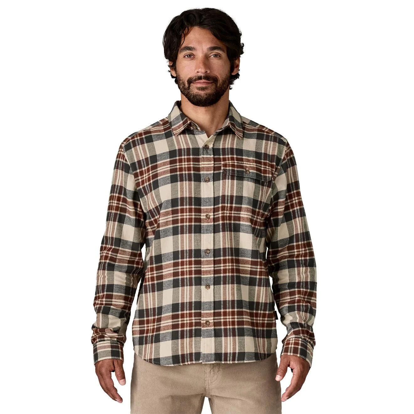 Patagonia L/S Lightweight Fjord Flannel Shirt Paw Dried Vanilla - Image 2