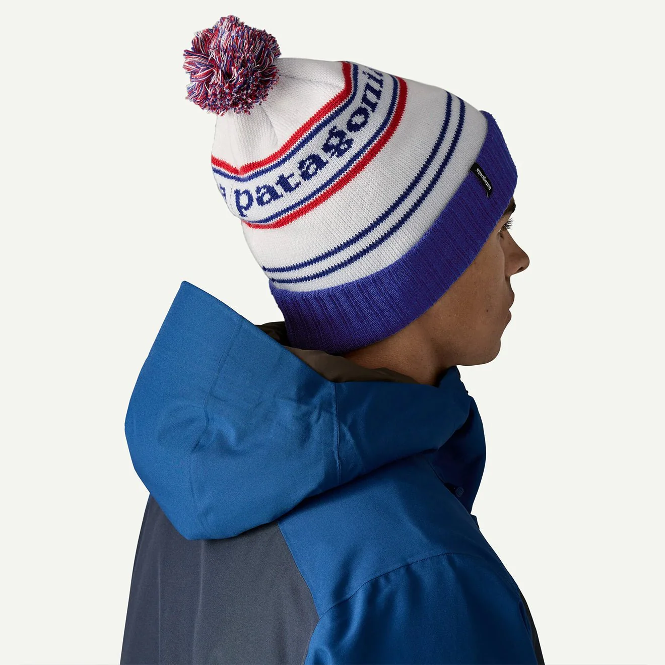 Patagonia Powder Town Beanie Park Stripe Barnacle Blue - Image 3