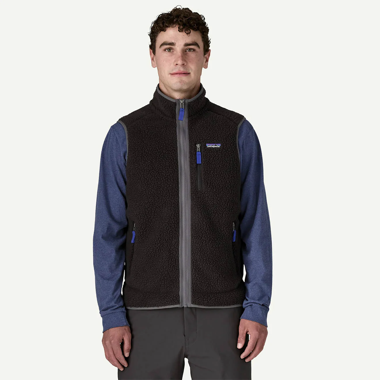 Patagonia Retro Pile Fleece Vest Black / Forge Grey - Image 2