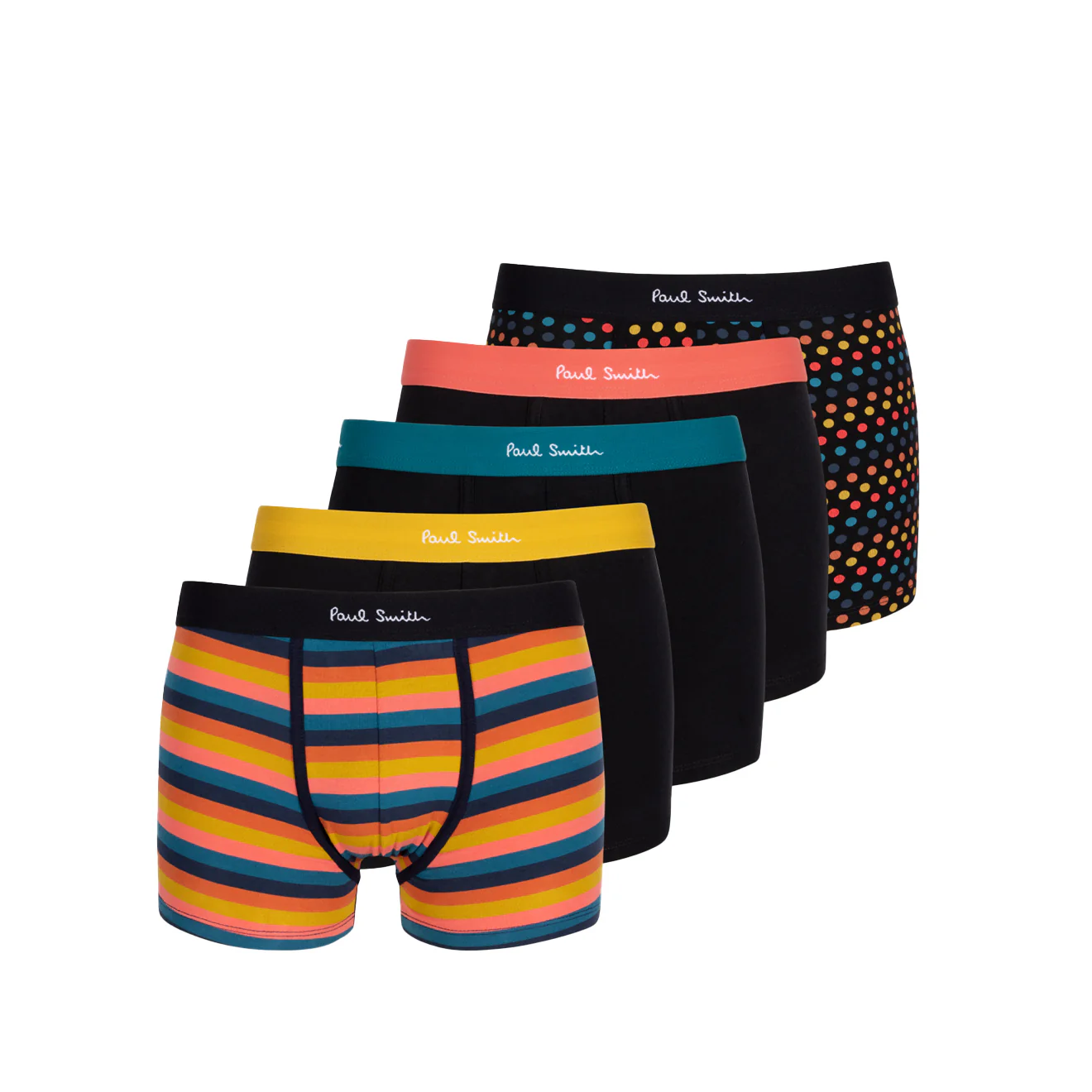 Paul Smith 5 Pack Trunks Black Artist Stripe