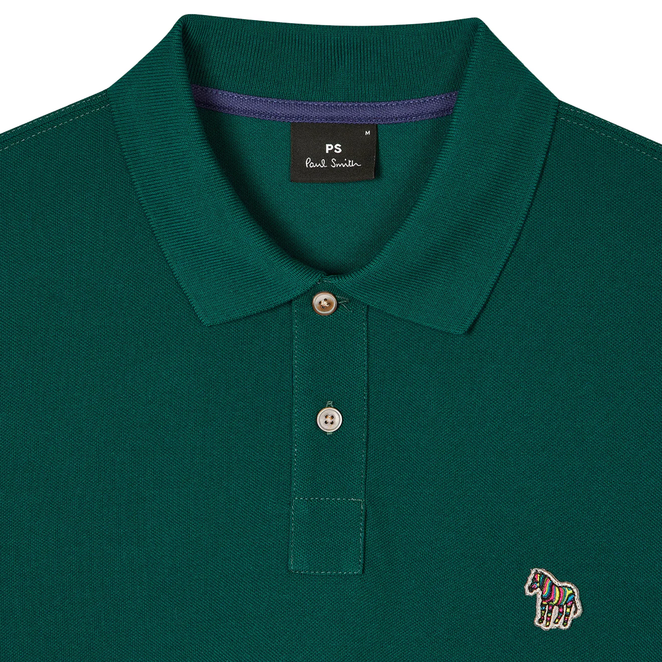 Paul Smith Cotton-Pique Zebra Logo Polo Shirt Teal - Image 2