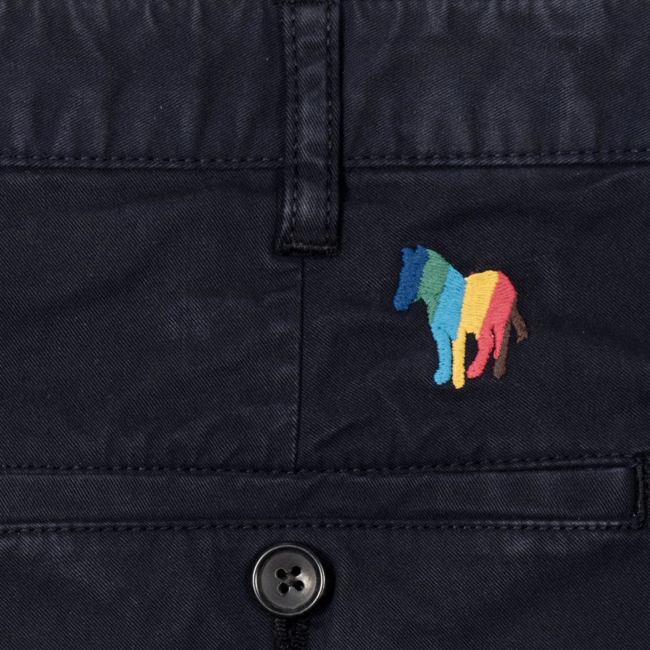 Paul Smith Cotton-Twill Broad Stripe Zebra Shorts Dark Navy - Image 2