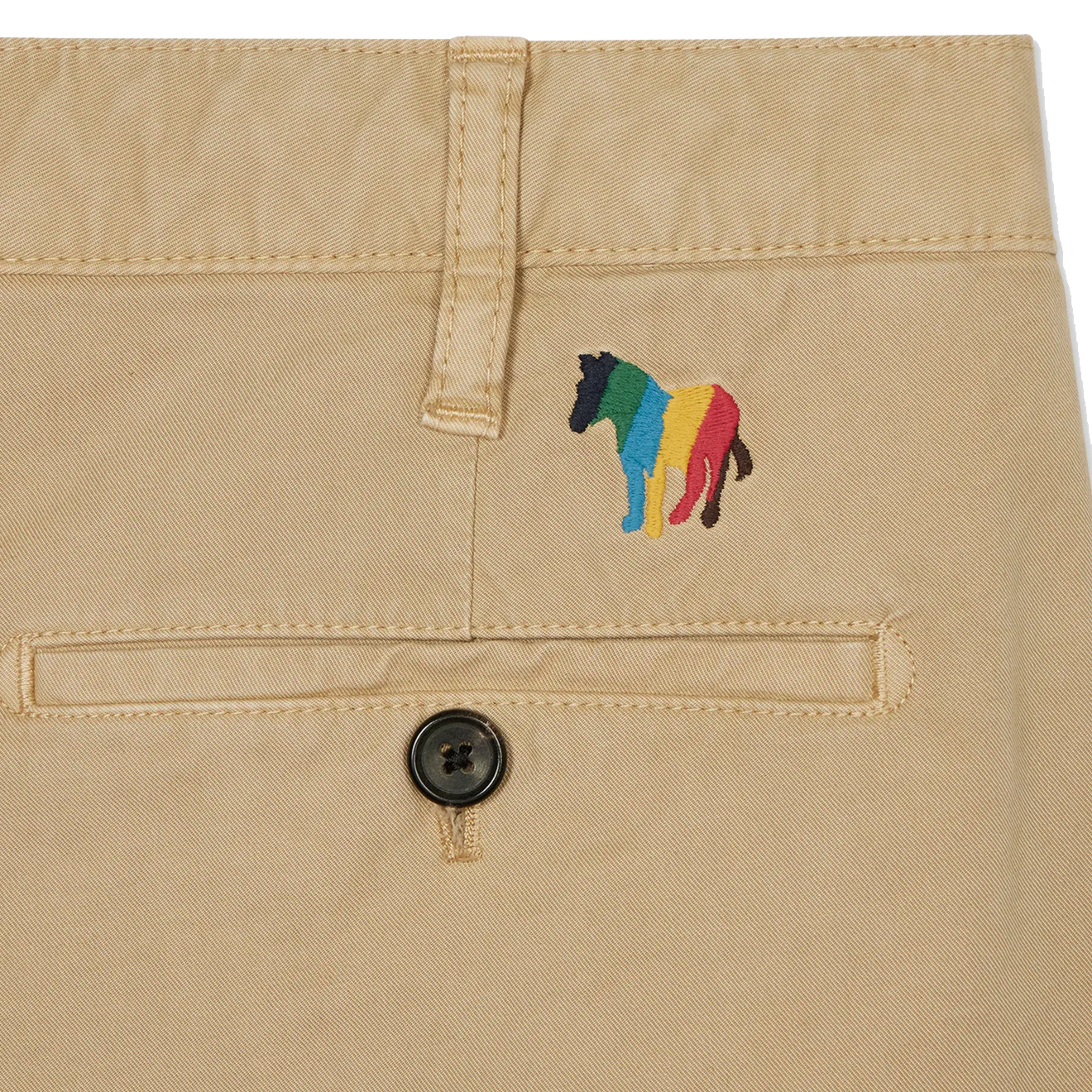 Paul Smith Cotton-Twill Broad Stripe Zebra Shorts Light Beige - Image 4