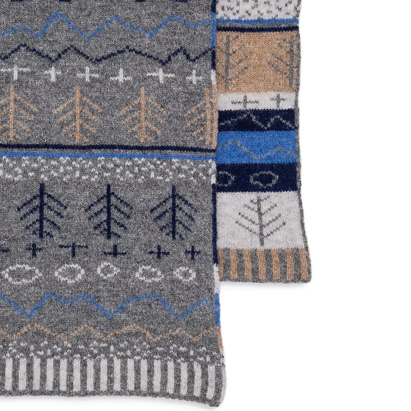 Paul Smith Doodle Fairisle Scarf Slate - Image 3