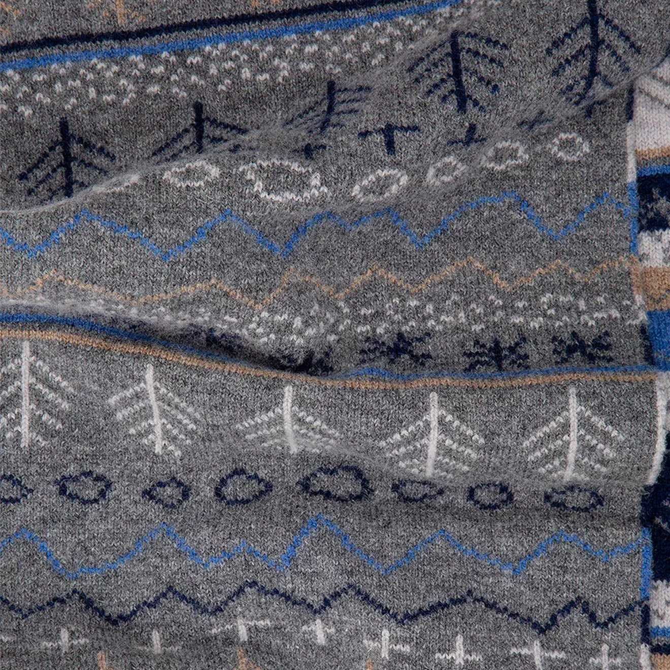 Paul Smith Doodle Fairisle Scarf Slate - Image 4