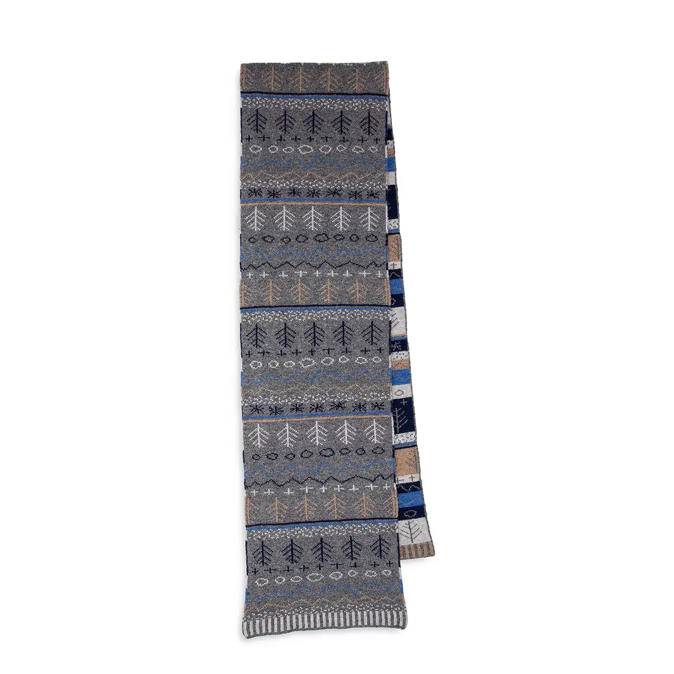 Paul Smith Doodle Fairisle Scarf Slate - Image 5