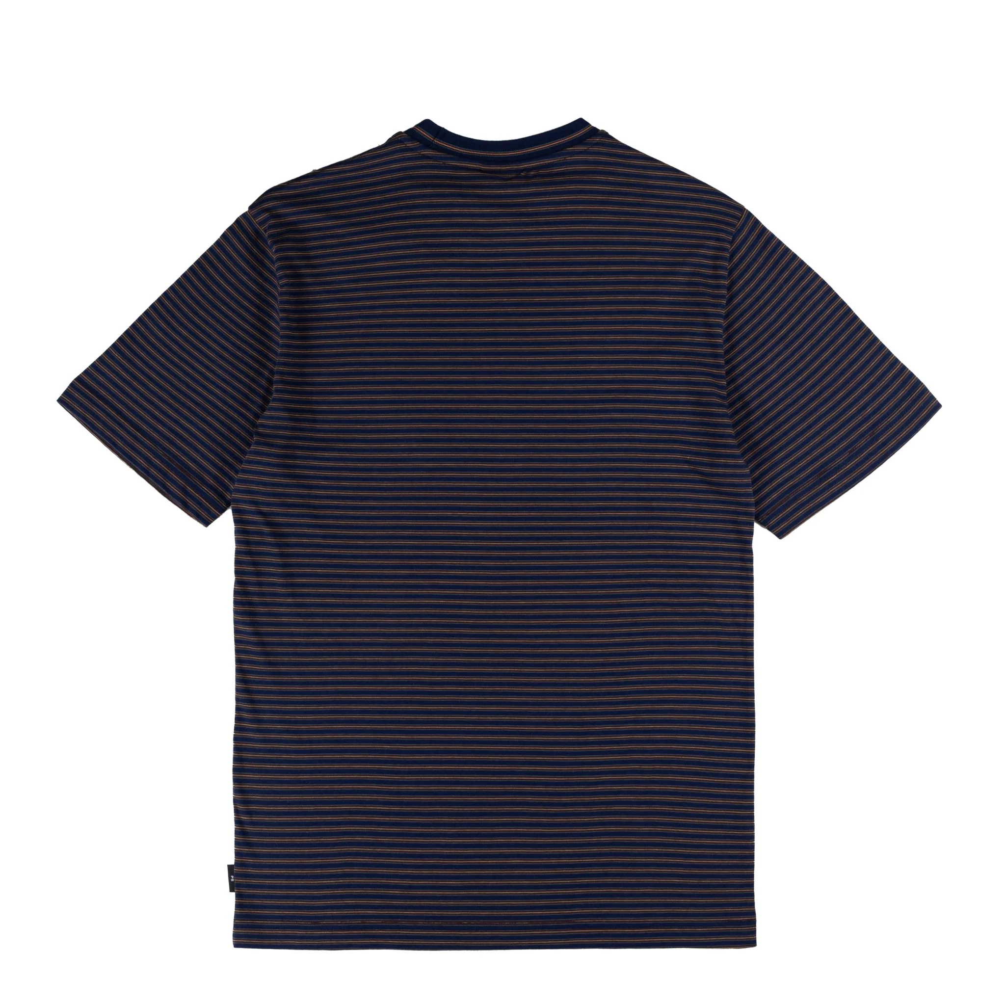 Paul Smith Fine Stripe Casual Fit T Shirt Blue / Tan - Image 2