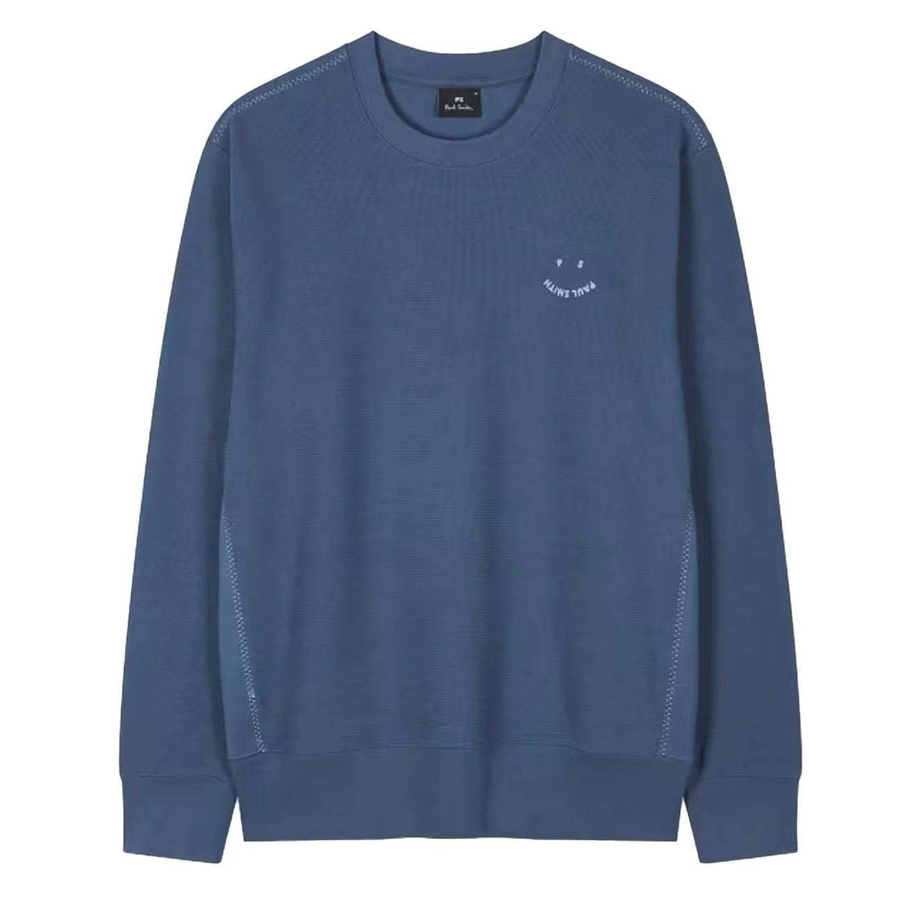 Paul Smith Happy Blanket-Stitch Sweatshirt Petrol Blue