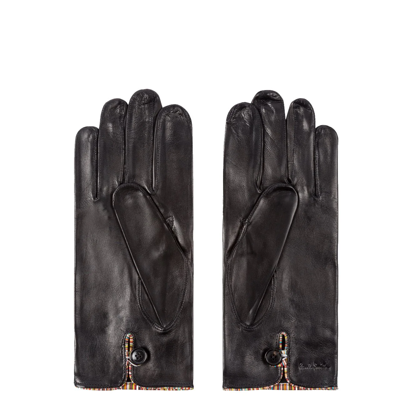 Paul Smith Leather Gloves With Signature Stripe Piping Black - Image 2