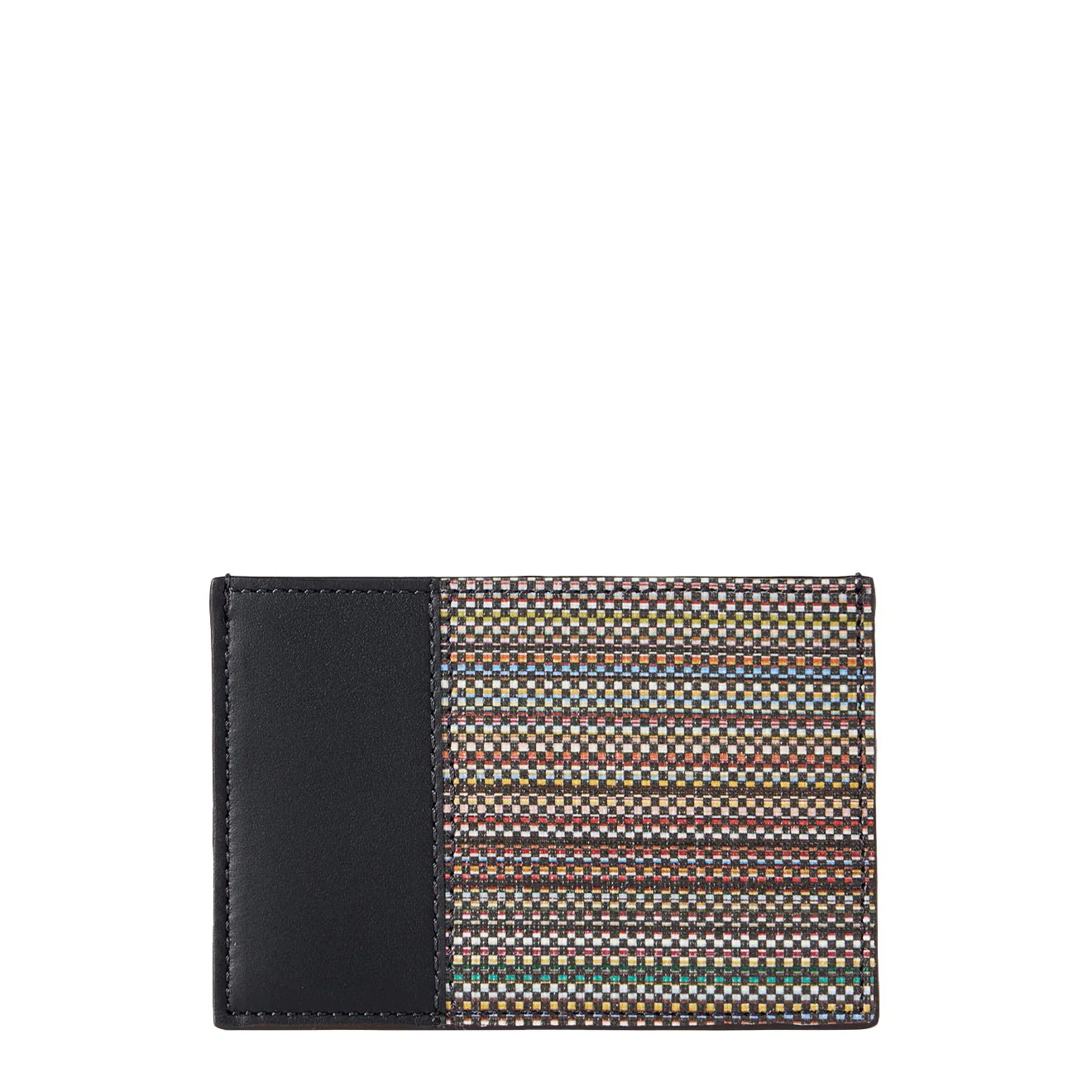 Paul Smith Leather Signature Stripe Coated Canvas Credit Card Holder Black - Image 2