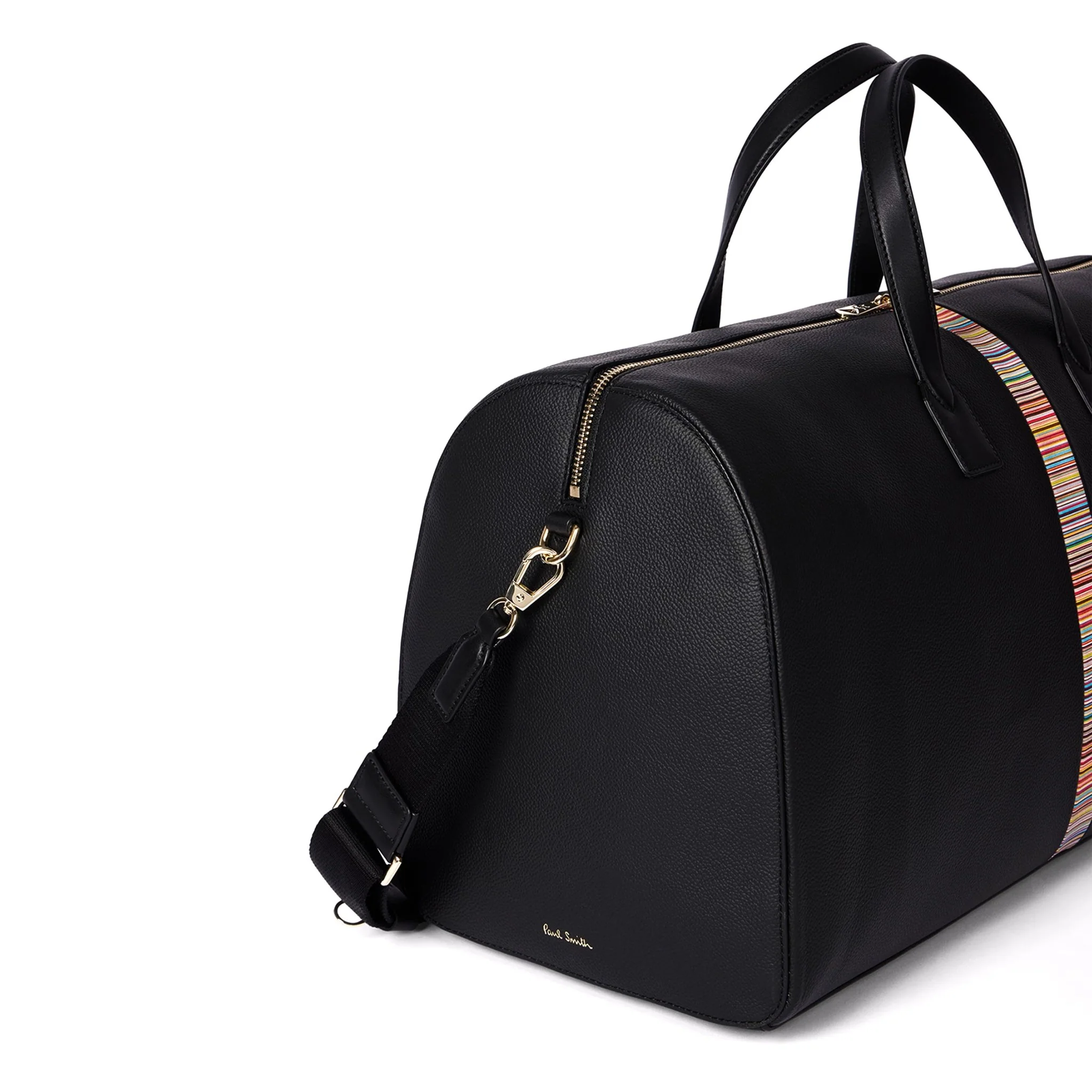 Paul Smith Leather Signature Stripe Holdall Black - Image 3