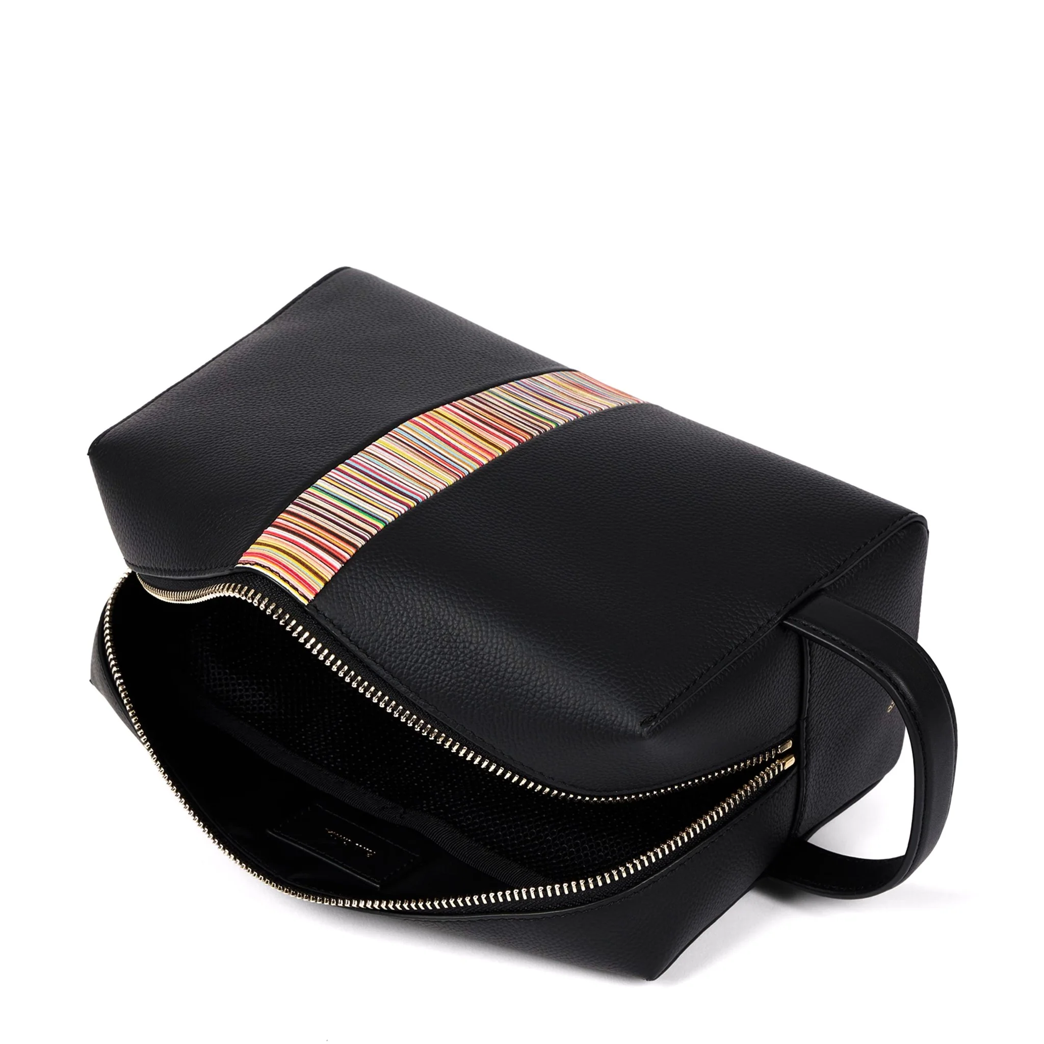 Paul Smith Leather Signature Stripe Wash Bag Black - Image 5