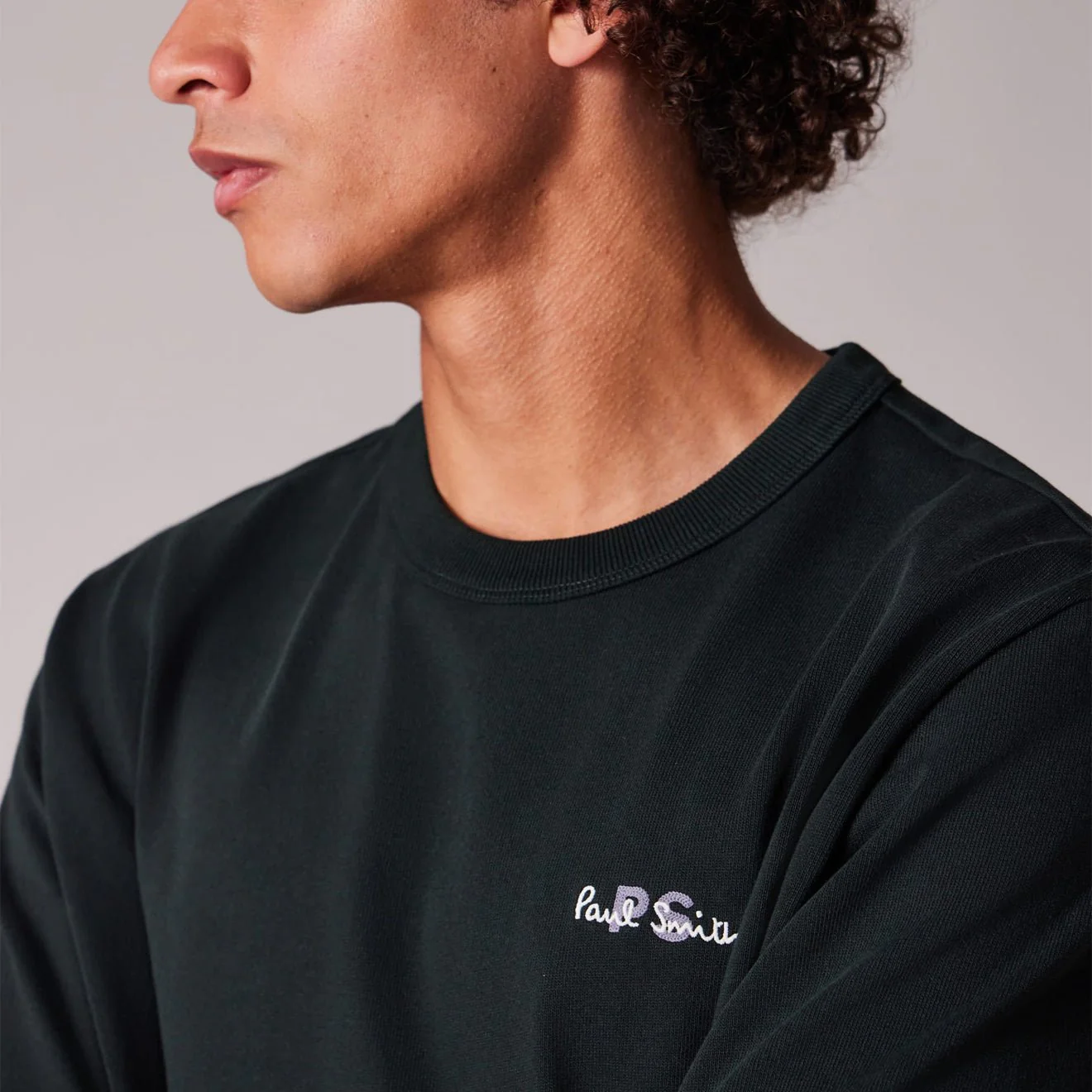 Paul Smith Logo Embroidery Cotton T-Shirt Dark Green - Image 4