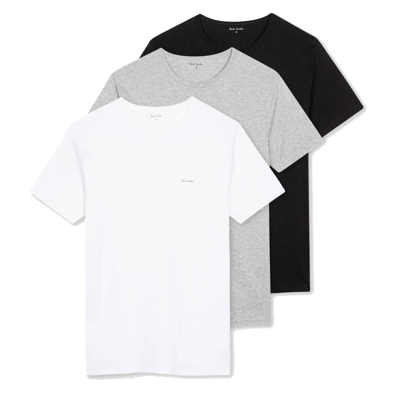 Paul Smith Organic Cotton Logo Lounge T-Shirts Three Pack White / Black / Grey