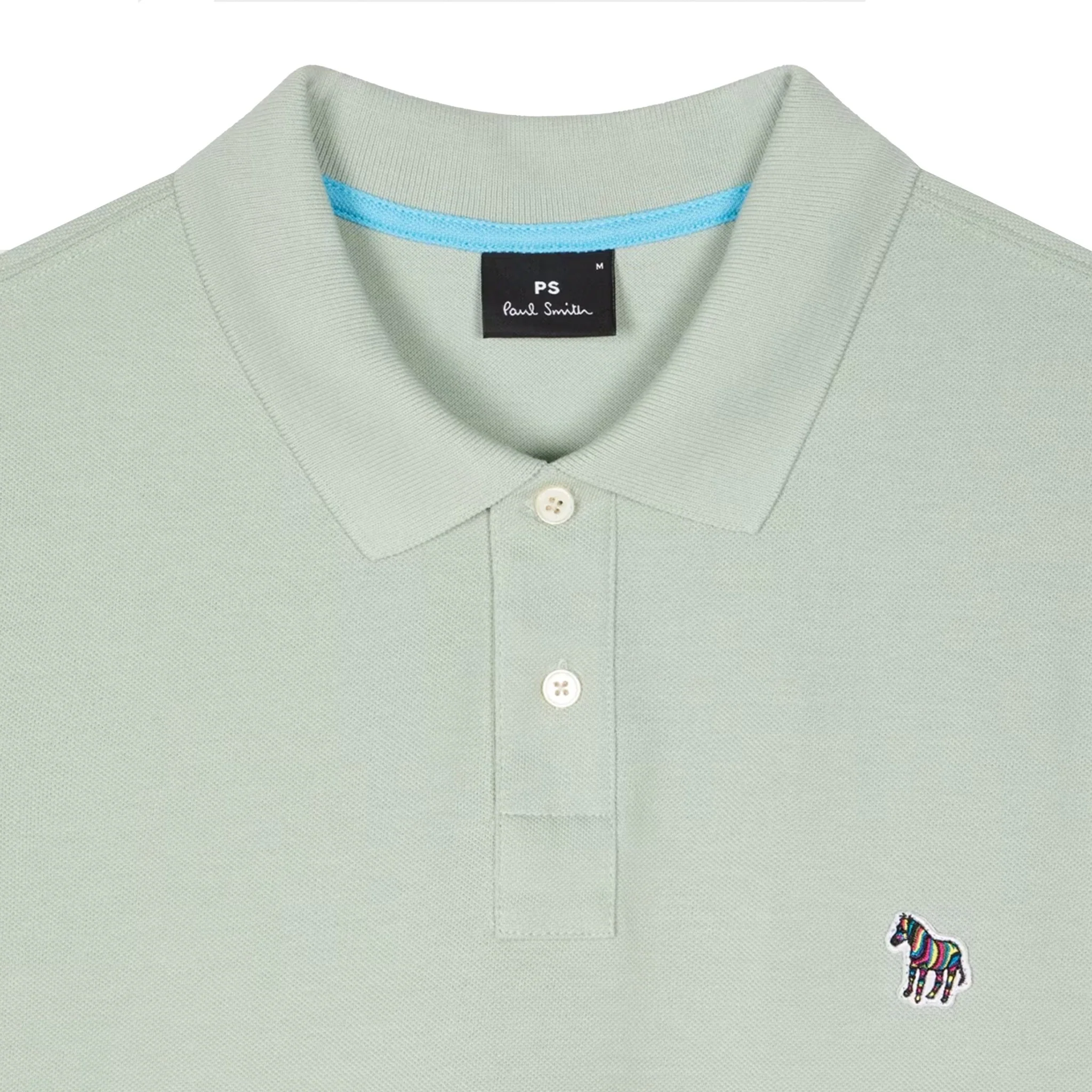 Paul Smith Organic Cotton Zebra Polo Shirt Sage Green - Image 2