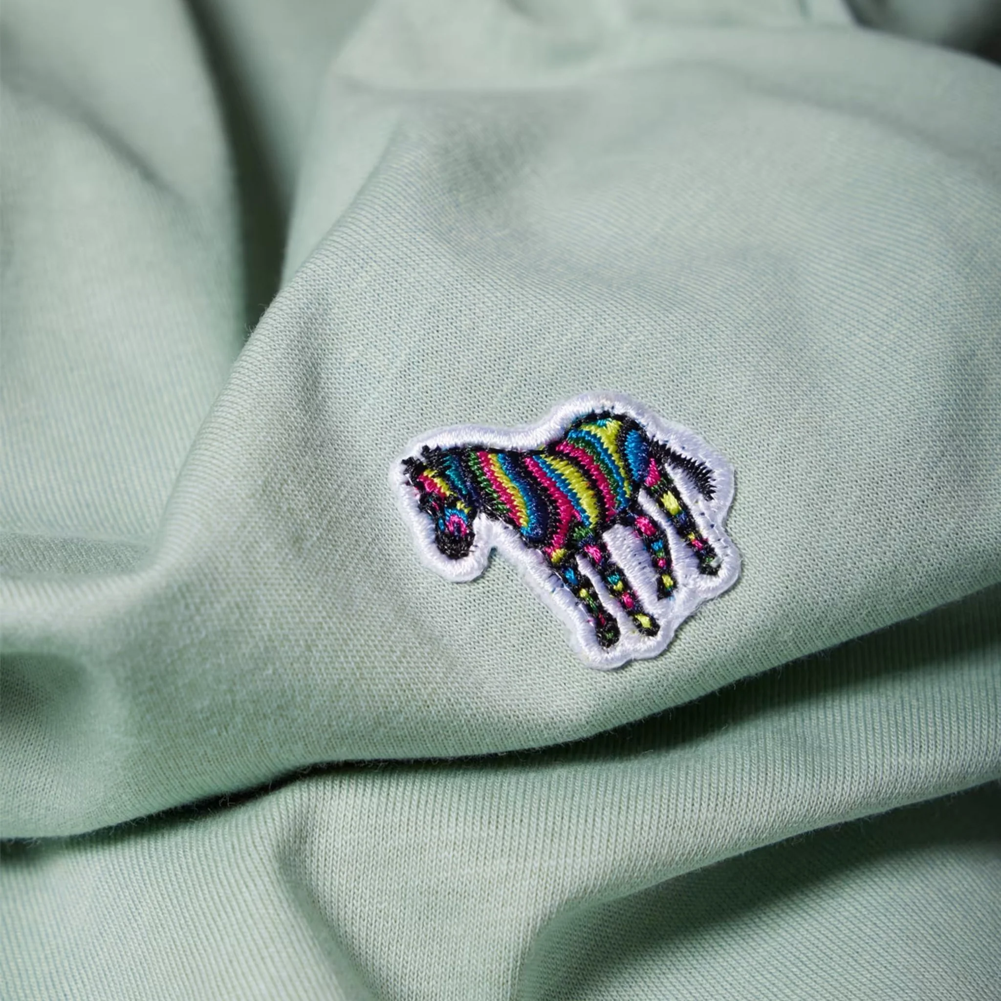 Paul Smith Organic Cotton Zebra T-Shirt Sage Green - Image 2