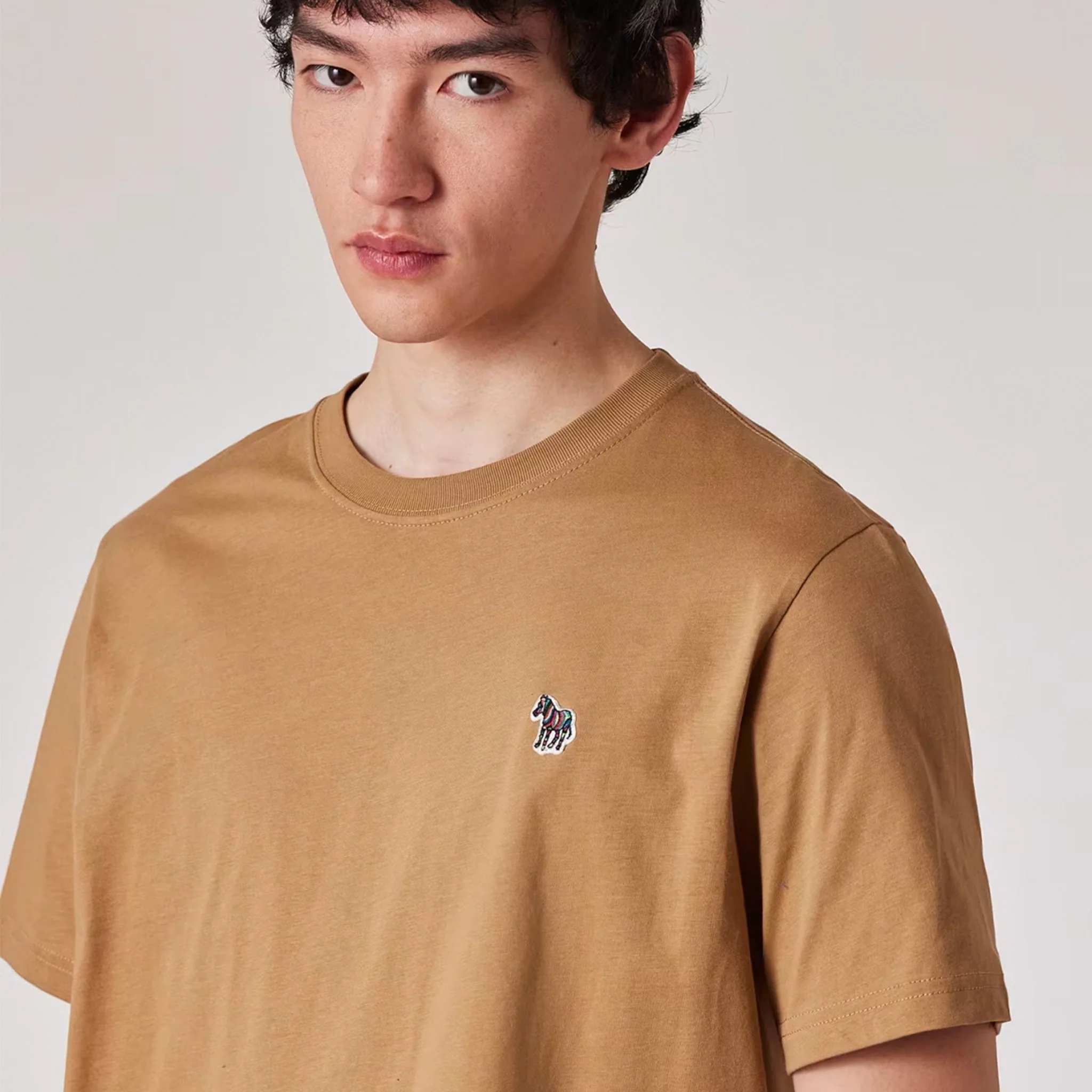 Paul Smith Organic Cotton Zebra T-Shirt Toffee Brown - Image 4