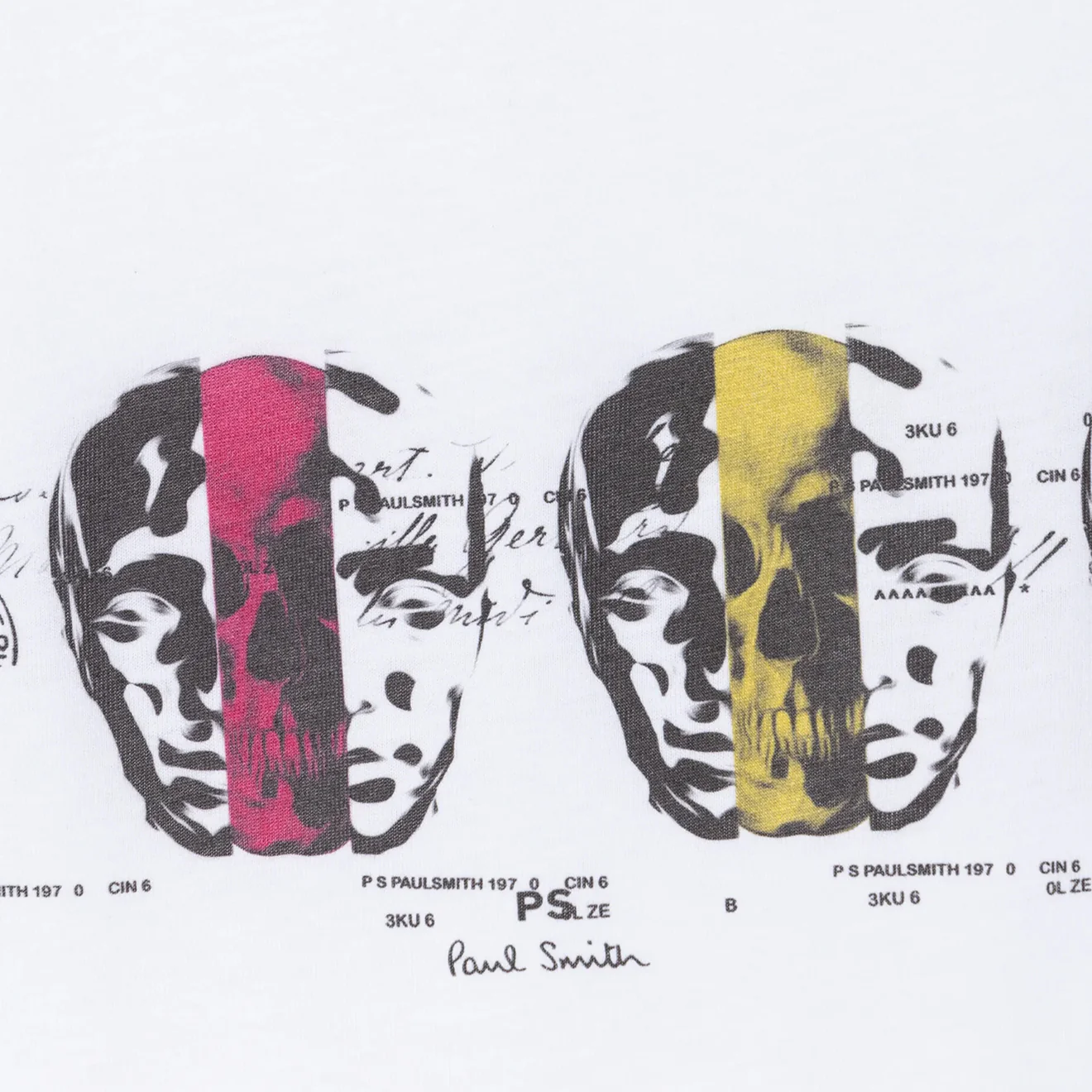 Paul Smith Reg Fit Opposite Skull Print T-Shirt White - Image 2