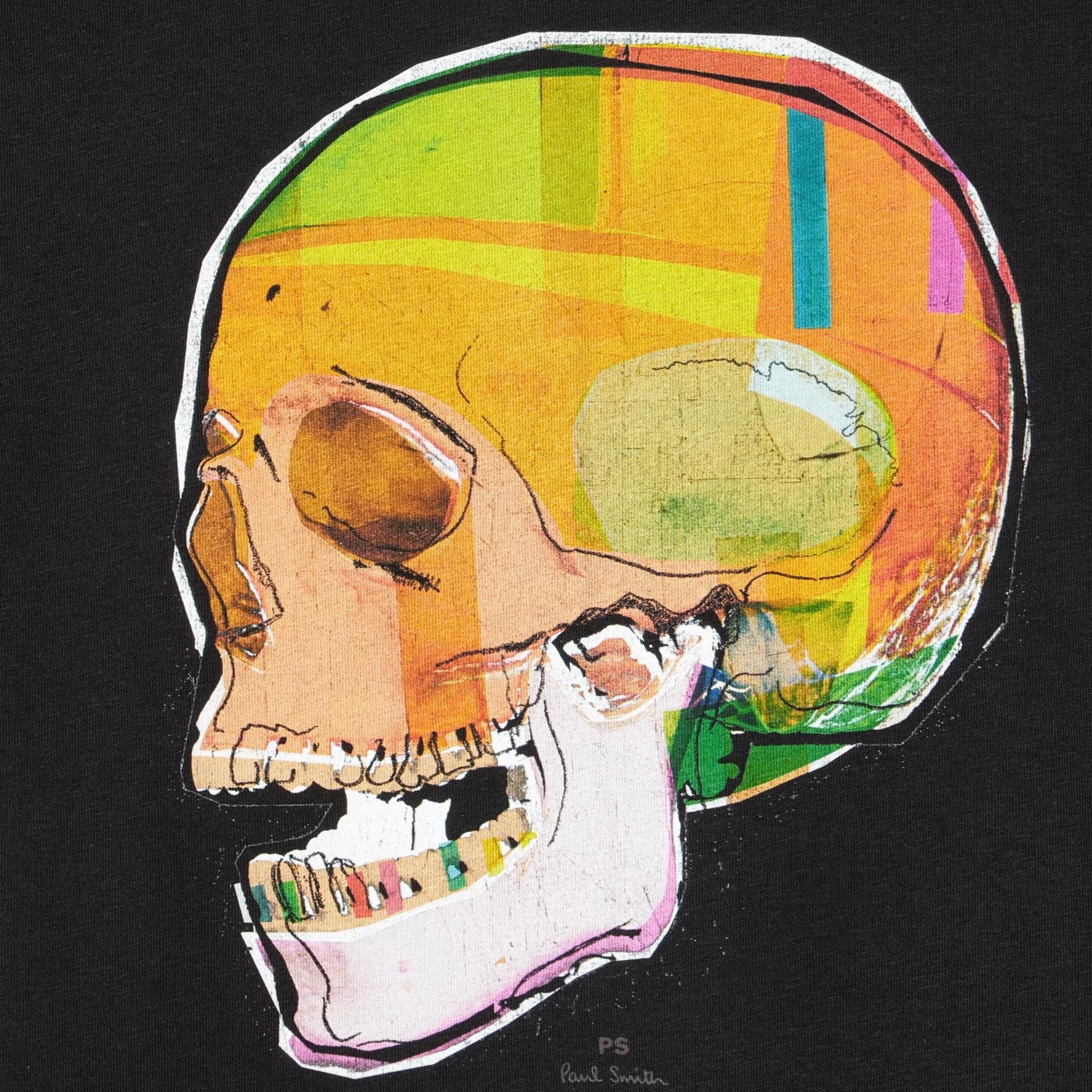 Paul Smith Skull Sketch Print T-Shirt Black - Image 2