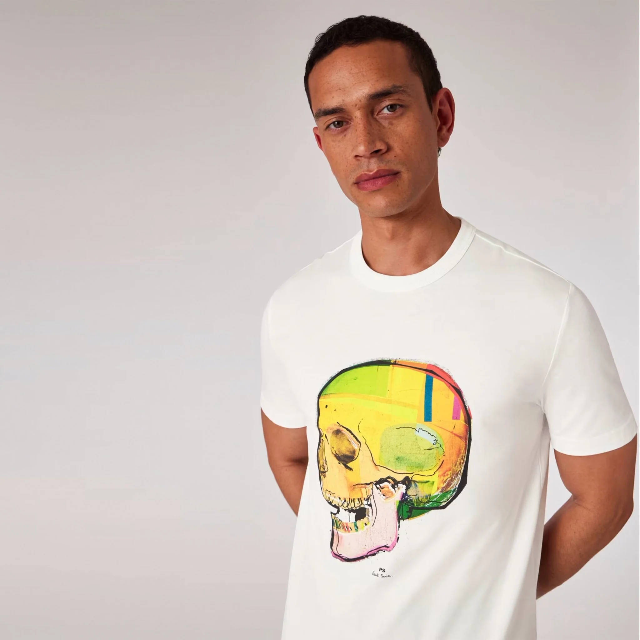 Paul Smith Skull Sketch Print T-Shirt White - Image 4